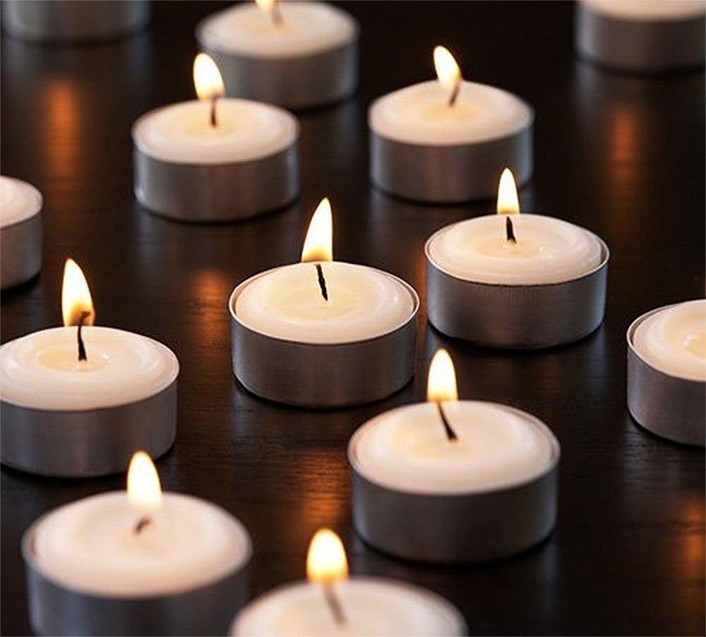 Zion Judaica Tealight Candles Set of 200, 4 Hour Burn Time, Unscented, White