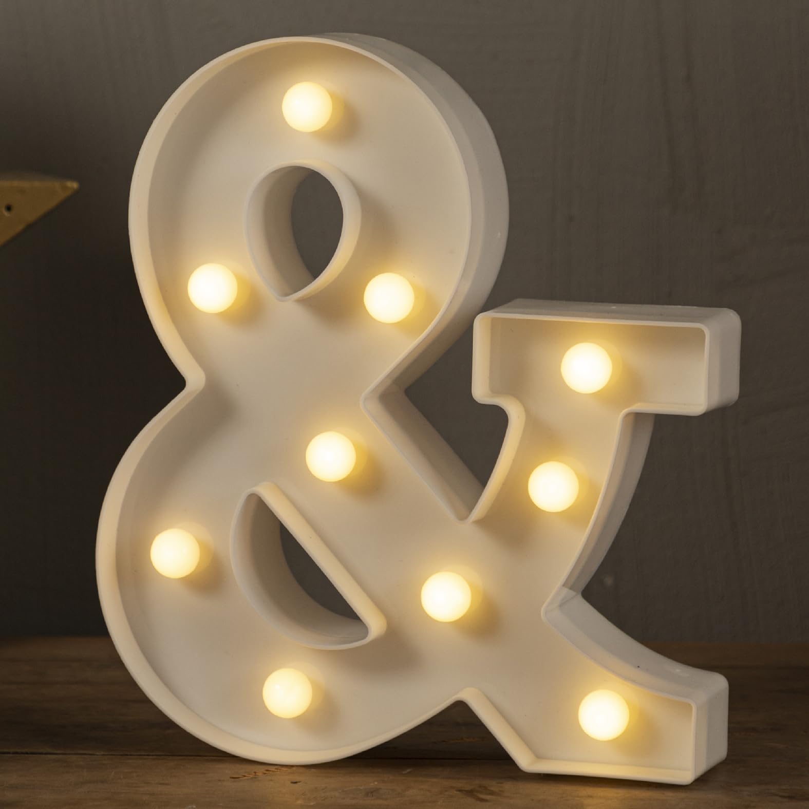 HXWEIYE LED Marquee Letters Sign - 26 Alphabet & 10 Numbers - Battery Powered Warm White Plastic Lights for Party Decor