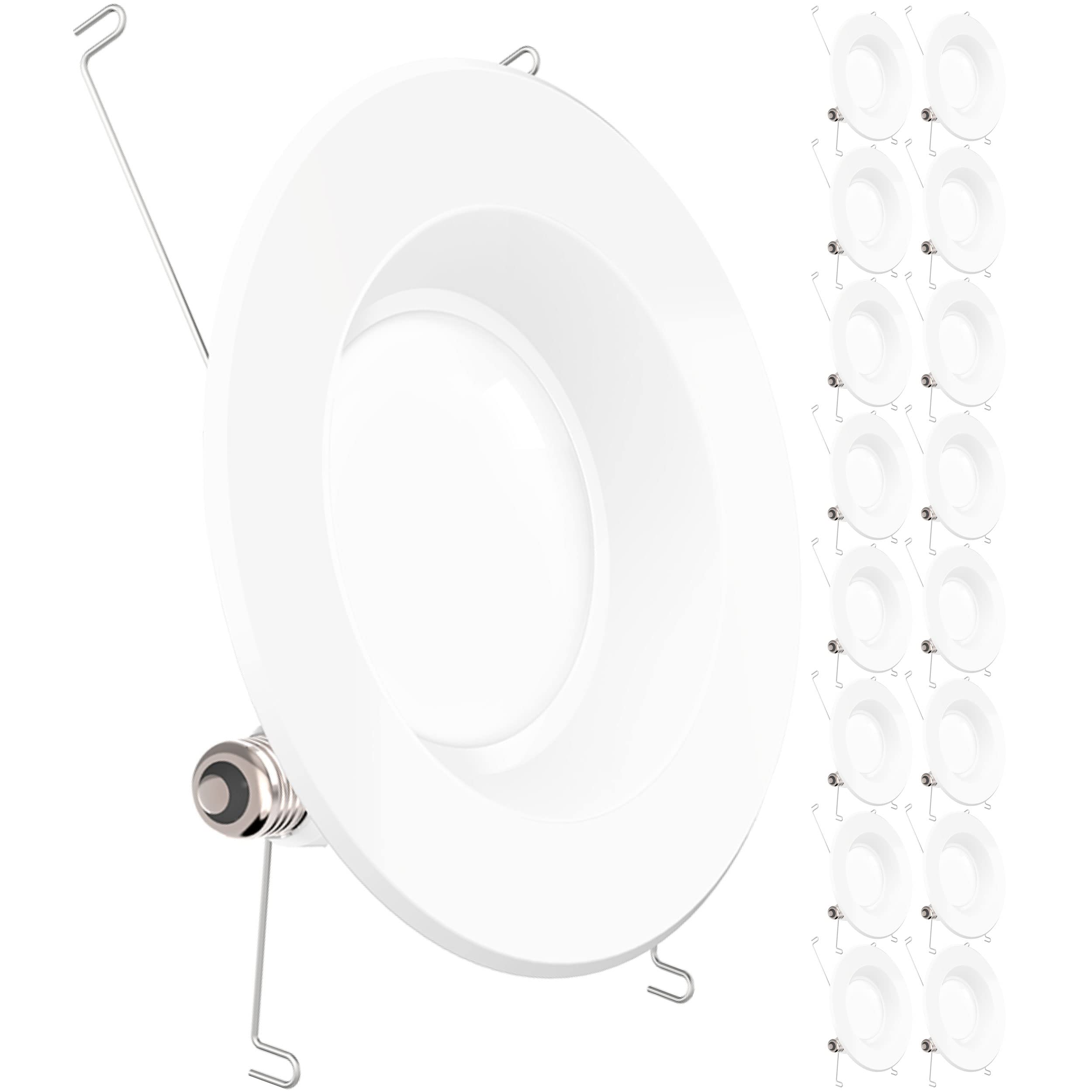 Sunco Lighting 16 Pack 5/6 Inch Led Can Lights Retrofit Recessed Lighting, Smooth Trim, Dimmable, 2700K Soft White, 13W=75W, 965 Lm, Damp Rated, Replacement Conversion Kit - Ul Energy Star Listed