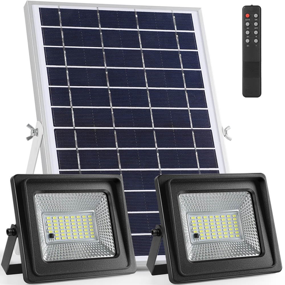 Solar Flood Lights Outdoor, 2024 Dusk to Dawn IP67 Waterproof USB and Solar Powered Security Yard Barn Sign Shed Garage Light wi