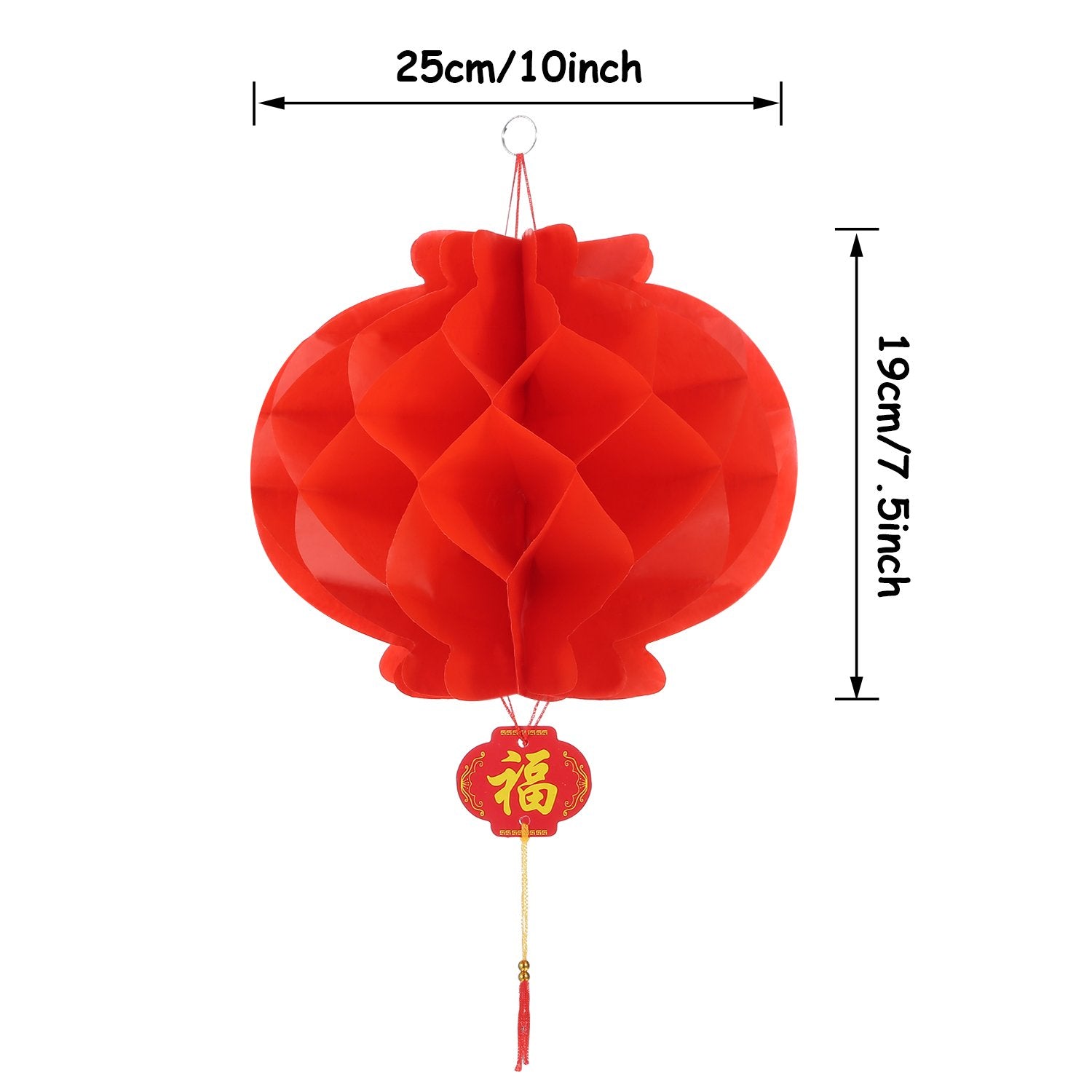 Bememo 20 Pieces Chinese New Year Red Paper Lanterns Thickened Encryption Chinese Hang Lantern Decorations For Spring Festival N