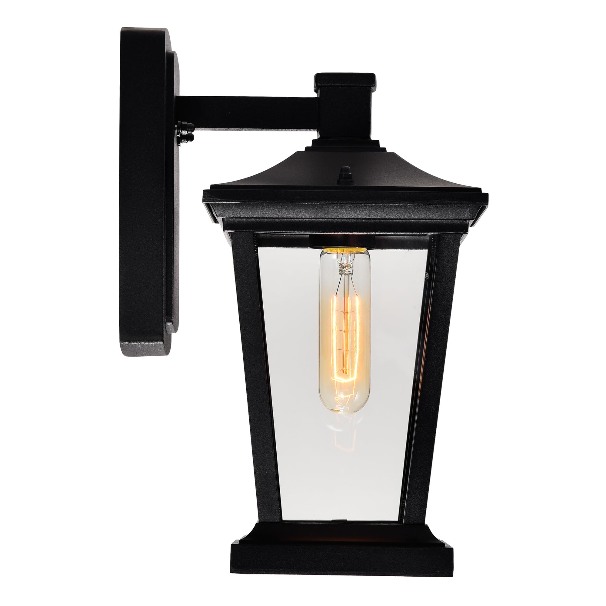 Cwi Lighting Leawood Black Outdoor Wall Light - 1 Light Metal Fixture