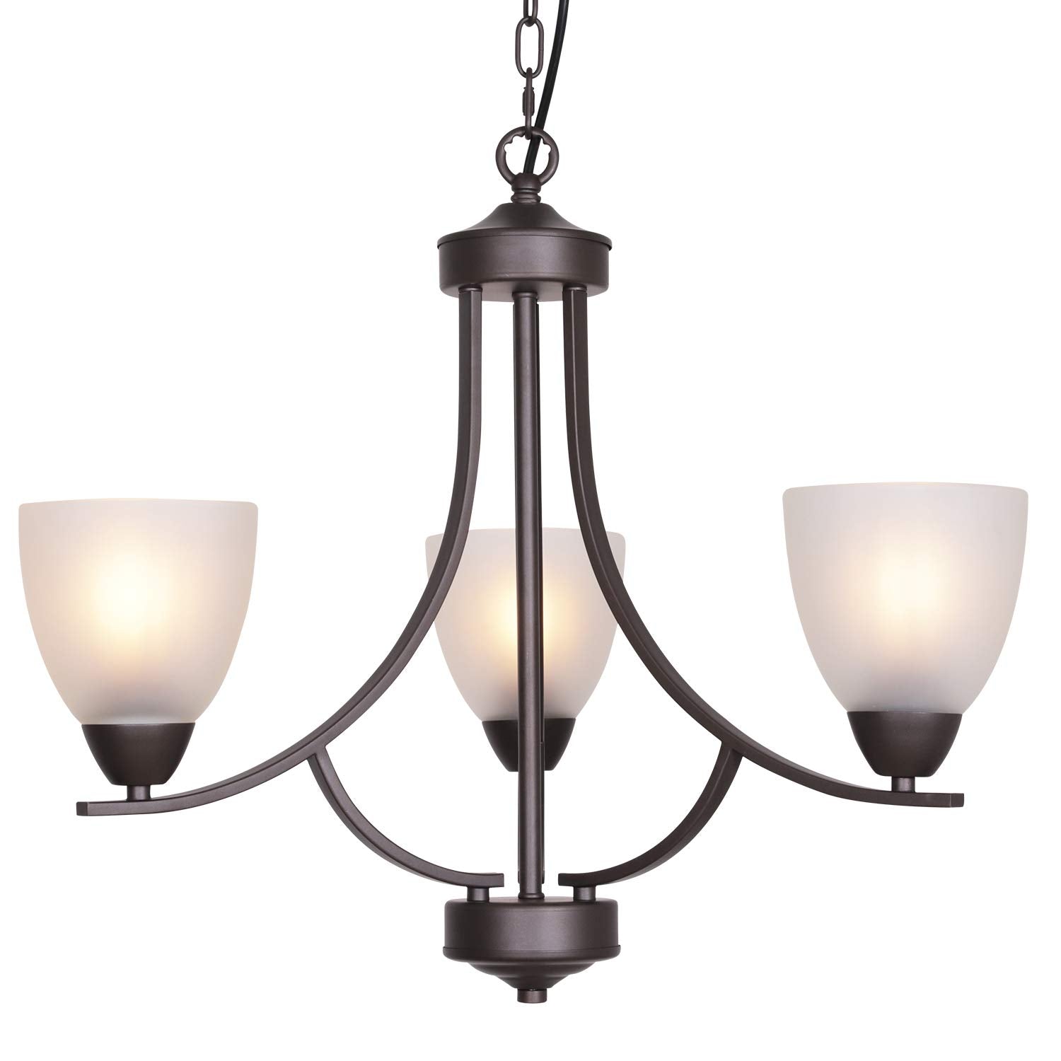VINLUZ Modern Chandeliers 6 Light Oil Rubbed Bronze Contemporary Pendant Light Rustic Vintage Dining Room Lighting Fixtures Hang