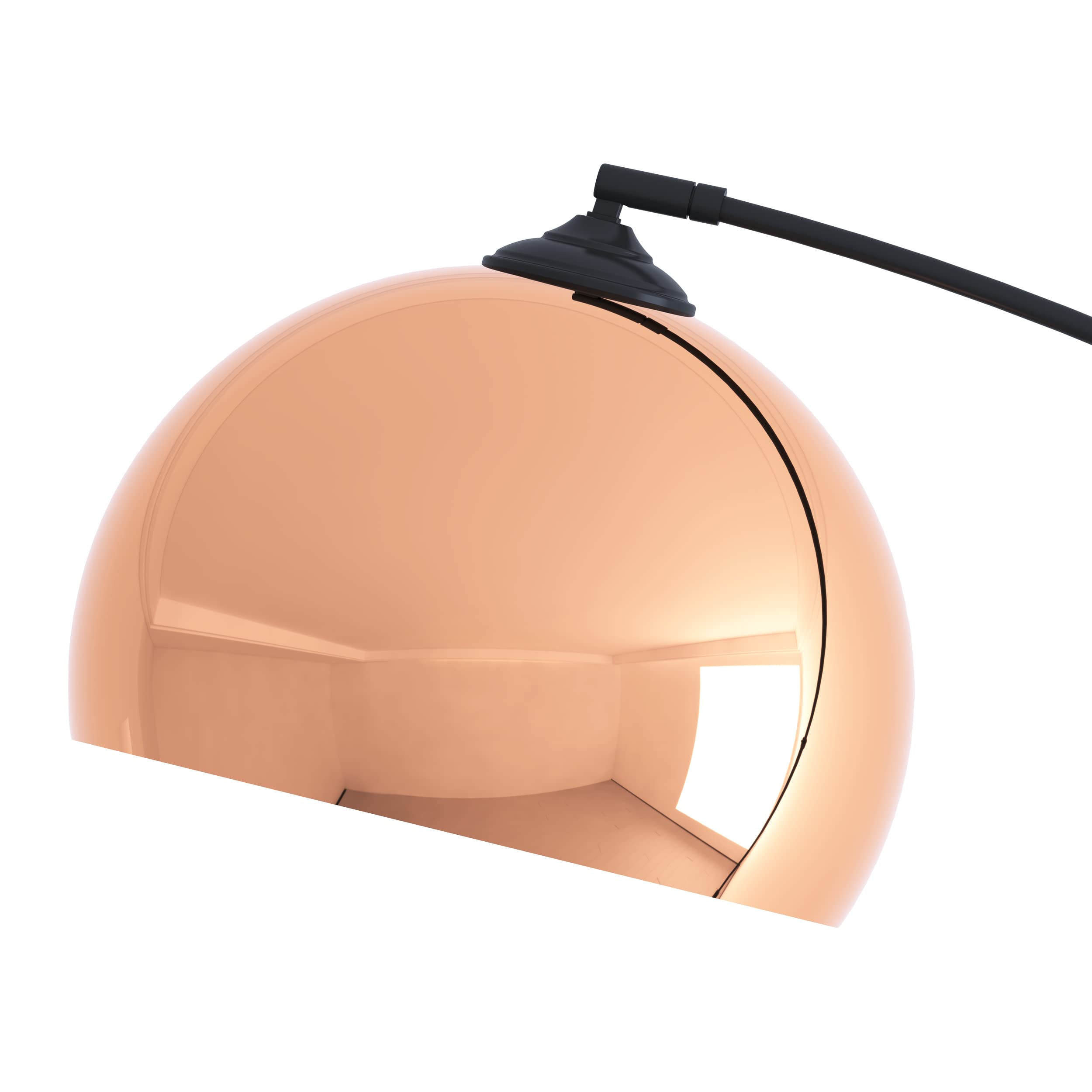 Getinlight 66'' Modern Rose Gold Arc Floor Lamp With Metal Shade And Black Real Marble Base, Bulb Not Included, In-0806-1-Cp