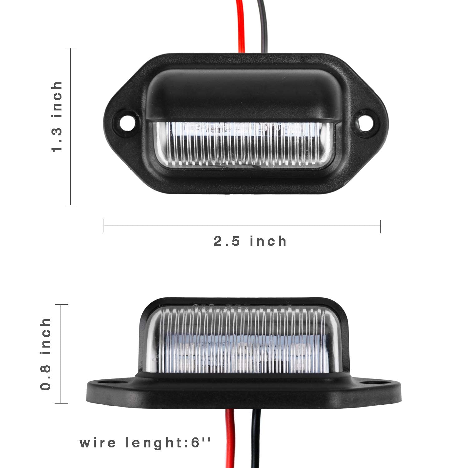 LivTee Waterproof 12V LED License Plate Light for RV, Truck, SUV, Blue (2PCS)