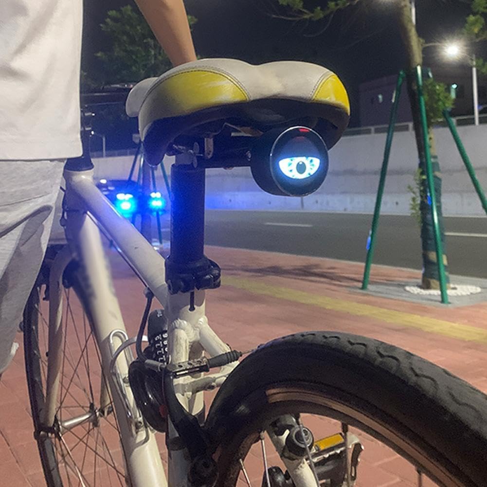 Demon Eyes Bike Tail Light - LED Smart Programmable Rear Light with Animation, Multi-Mode Color Display, IPX6 Waterproof, USB Re