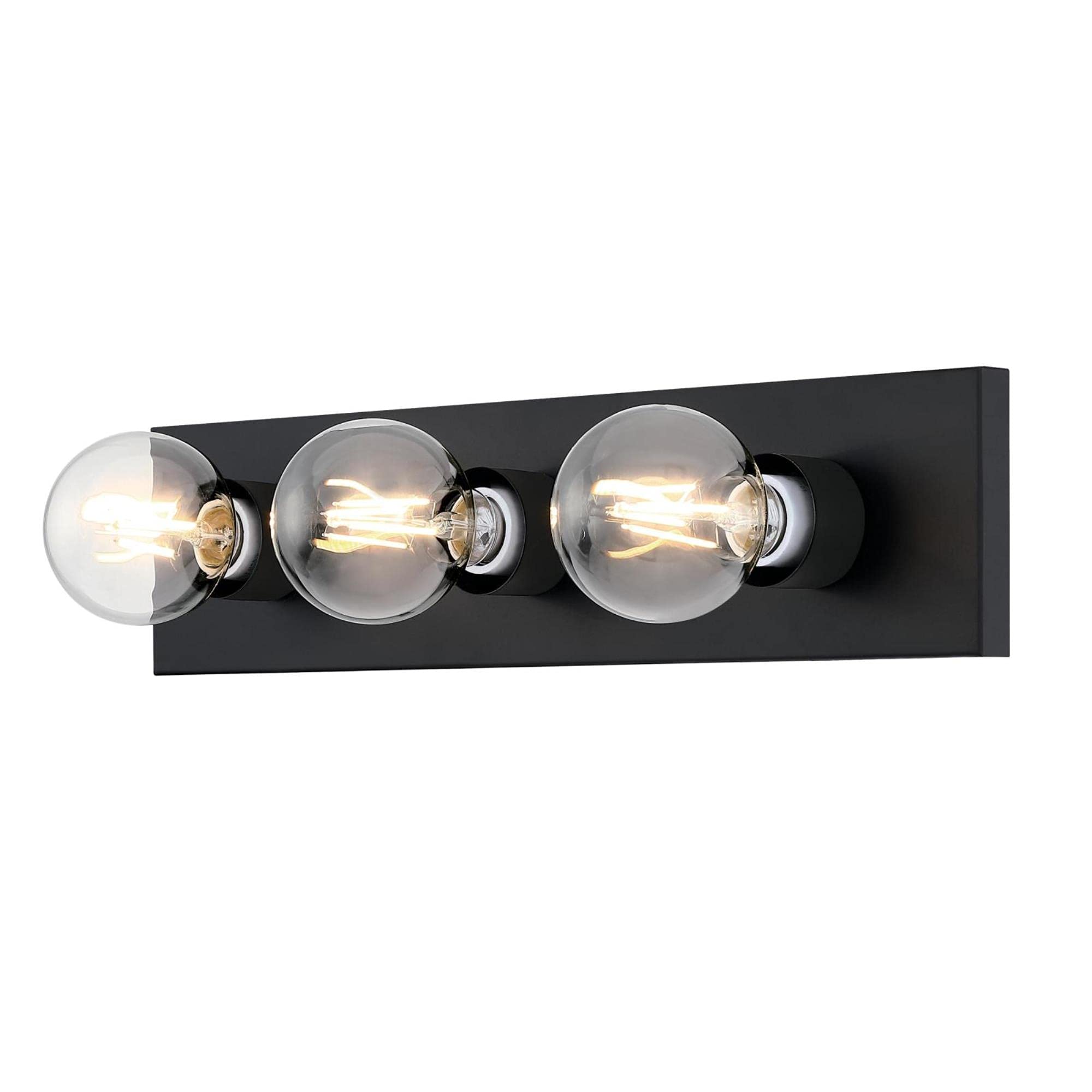Westinghouse Traditional Three-Light Indoor Vanity Light Fixture, Matte Black, Alloy Steel, Model 6117500