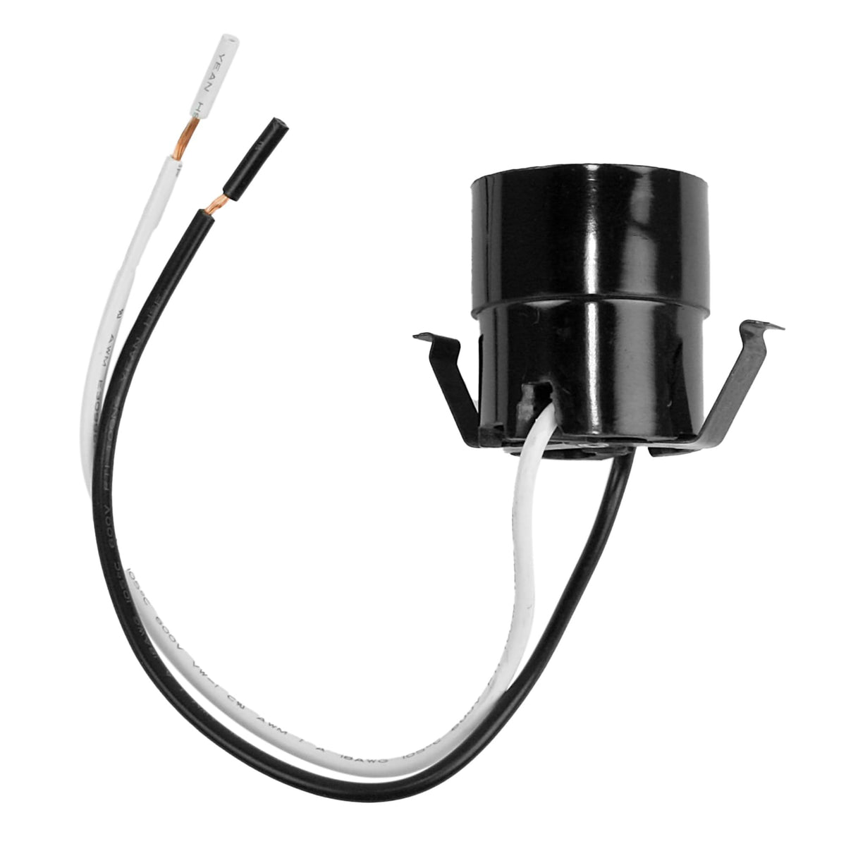 Jandorf Snap-In Phenolic Socket U-Clip For Easy Installation - Black Plastic Lighting Solution