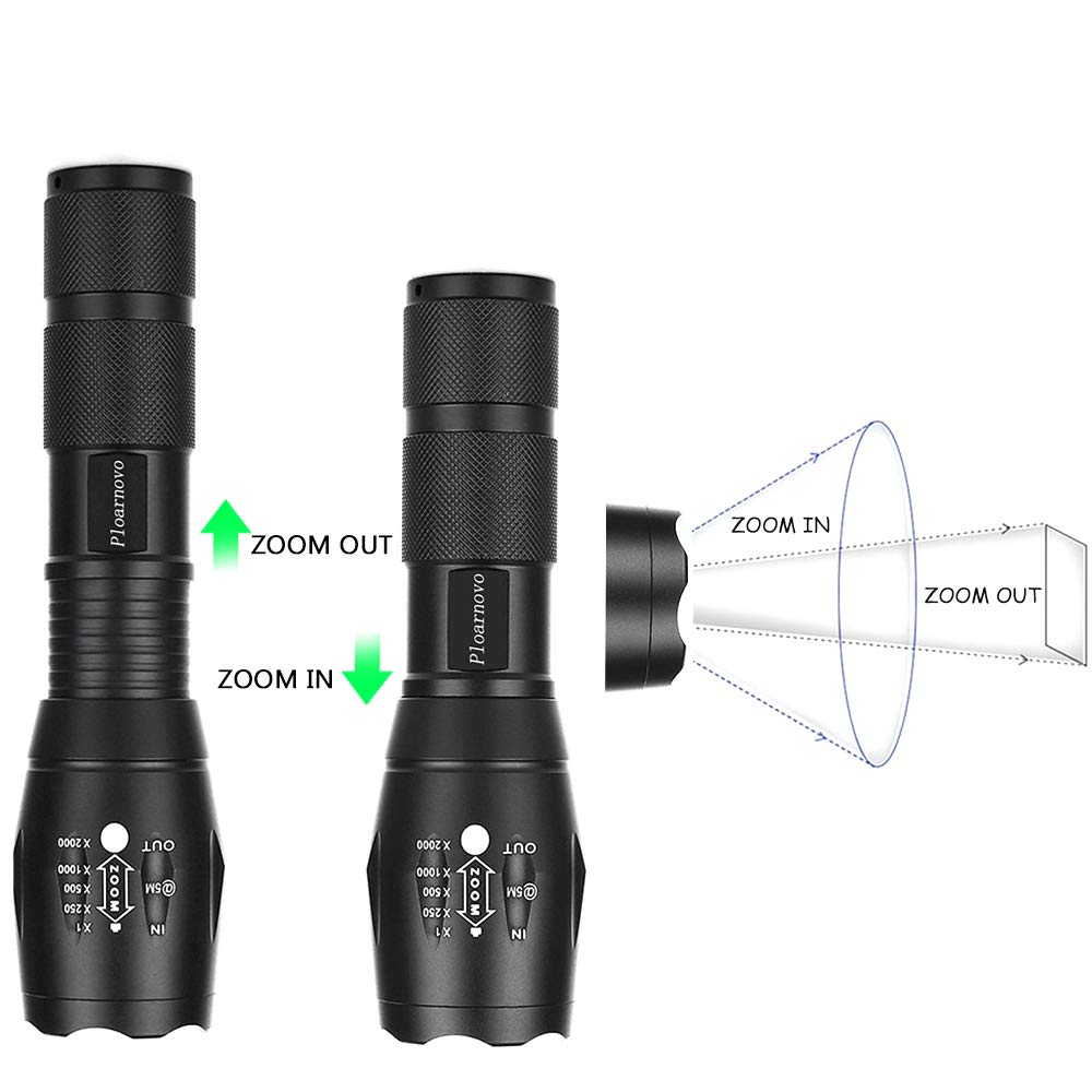 Green Hunting Flashlight Green Led Flashlight Green Handheld Light - Zoomable, Water & Shock Resistant Night Hunting Lights For Fishing Hog Pig Coyote Varmint Predator Rifle (2 Pack)