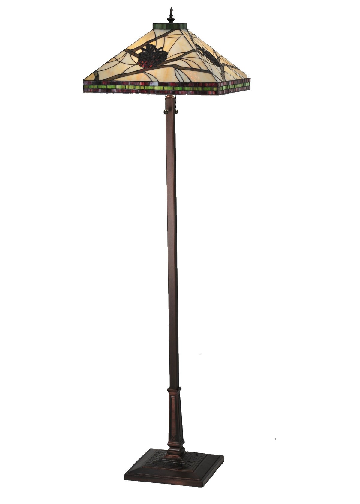 Meyda Tiffany 60&quot; Beige Xag Burgundy Metal Lighting Fixture - Elegant Home Decor