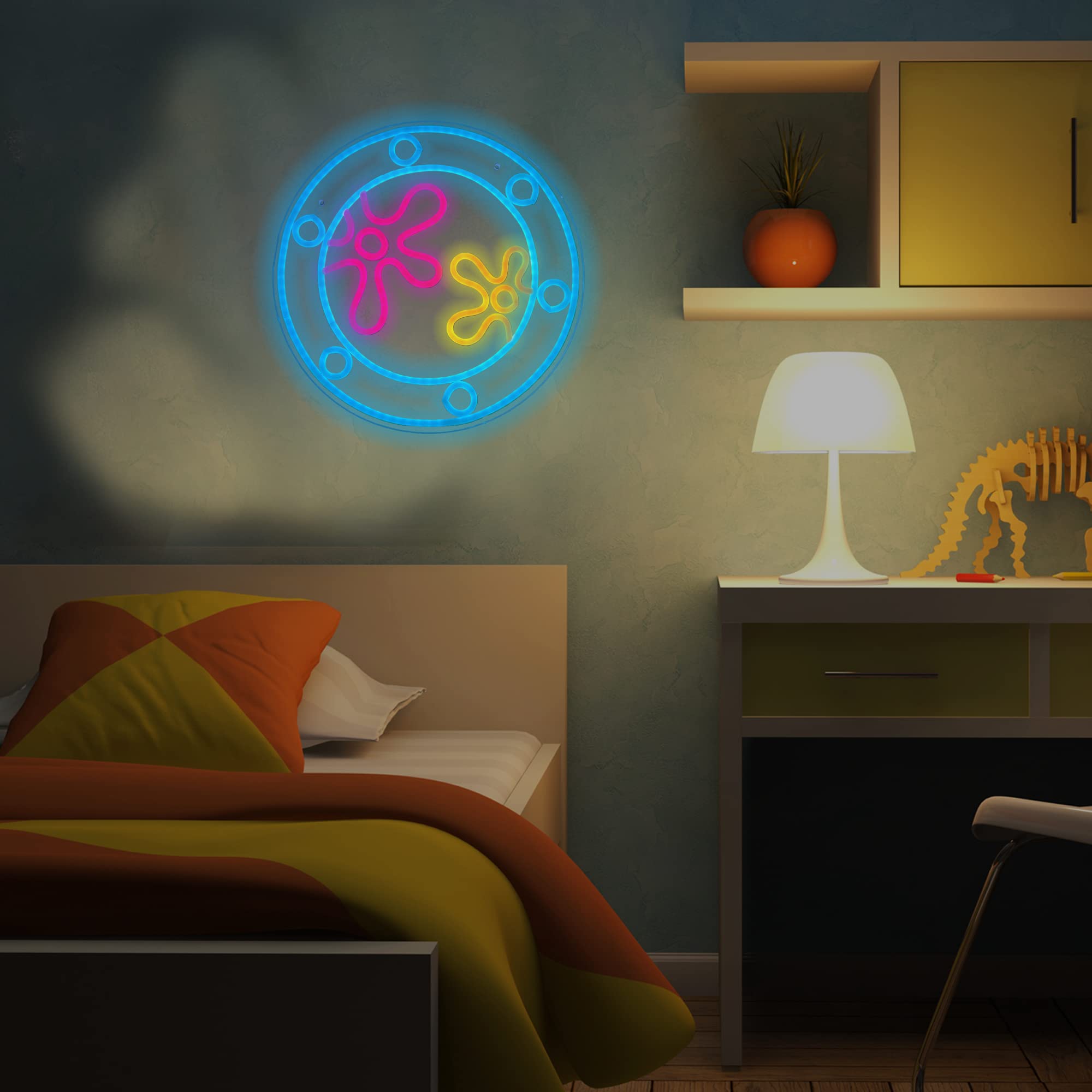 manimo LED Under Sea Porthole Neon Light for Wall Decor, 13.3x13.3in, Ocean World Porthole