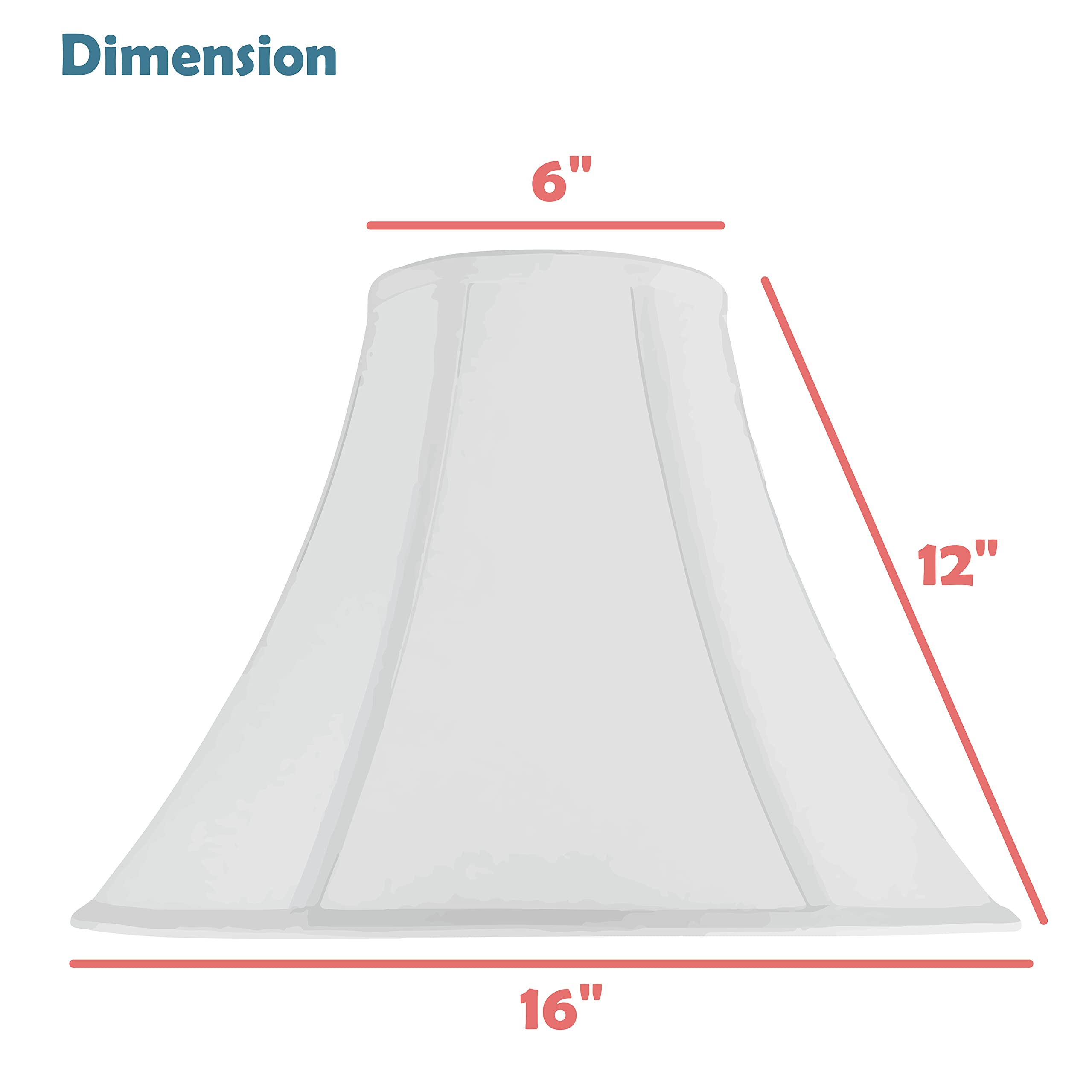 Aspen Creative 38003-2, Bell Collapsible Spider Lamp Shade, Beige, 6&quot; Top X 16&quot; Bottom X 12&quot; Slant Height, Set Of 2