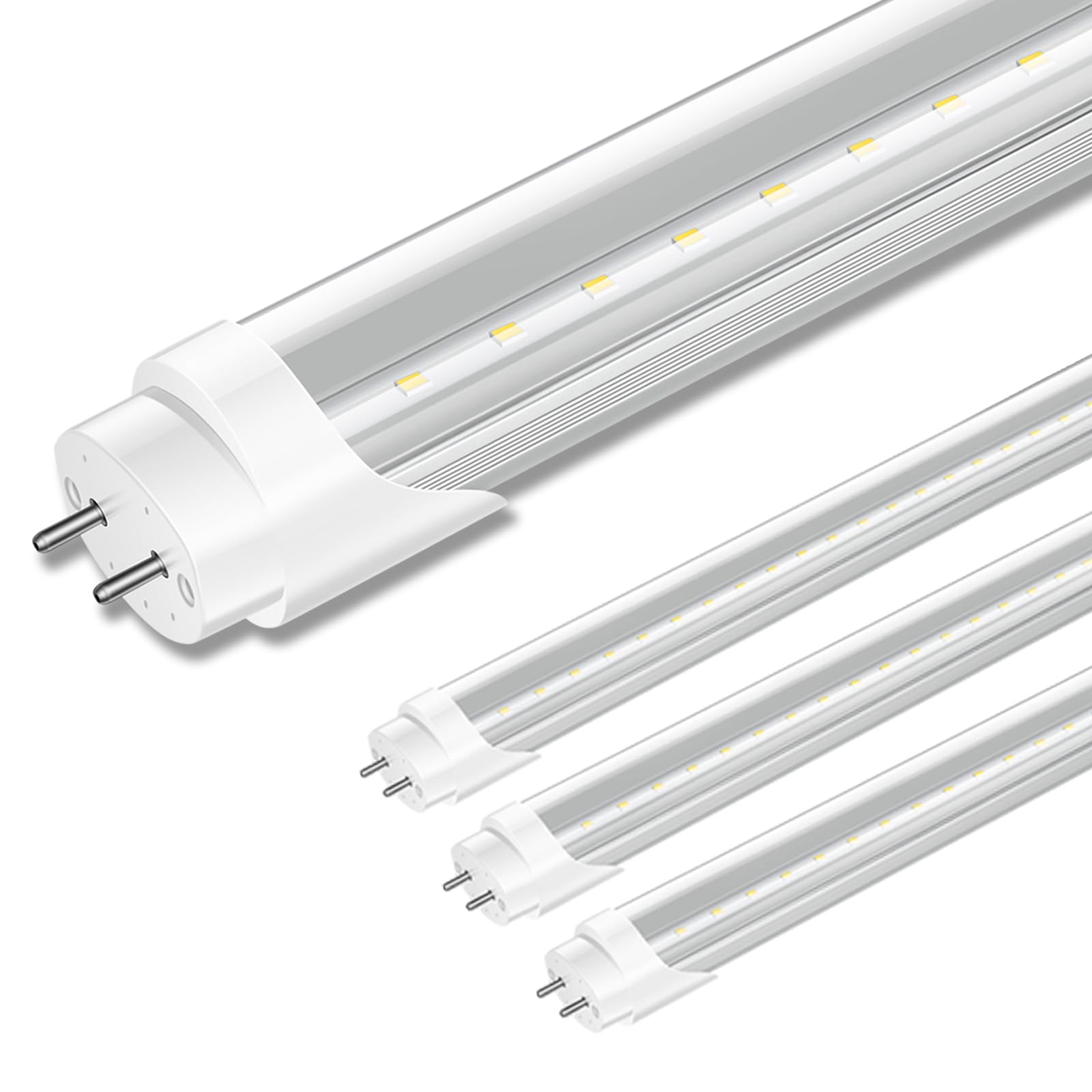 Marxlait 4 Pack T8 Led Bulbs 4 Foot, 24W 3000Lm, 6000K Daylight, Ballast Bypass, Dual Ended Powered Type B Light Bulbs, Led Fluo