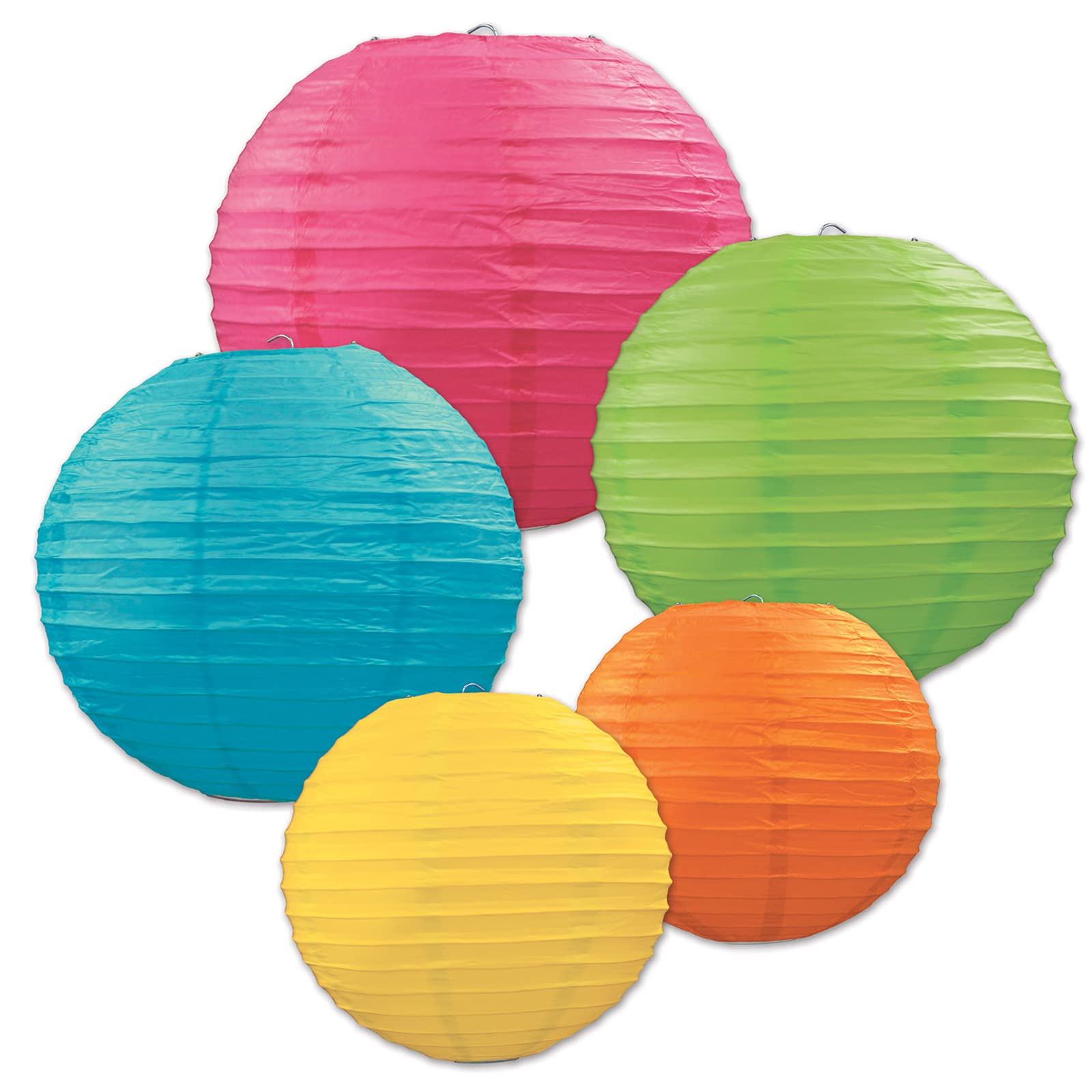 Beistle Paper Lantern Assortment, Multicolor, 6in - 9.5in, Cardboard, Model 54557-ASST