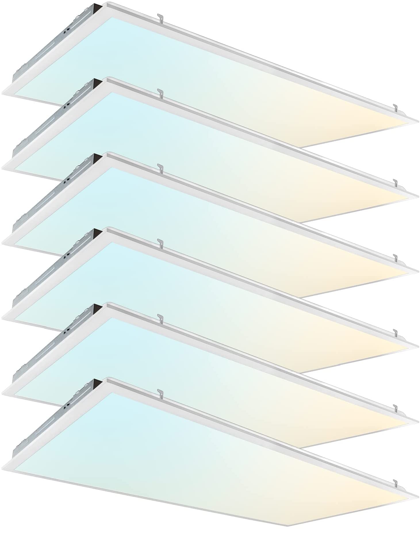 2X4 Ft Led Light Flat Panel, 40/50/60W, Color Temperature Selectable 3K | 4K | 5K, Dimmable Recessed Drop Ceiling Lights, 5000/6250/7500 Lumens, Lay In Fixture For Office, 120-277V, Ul Dlc(6 Pack)