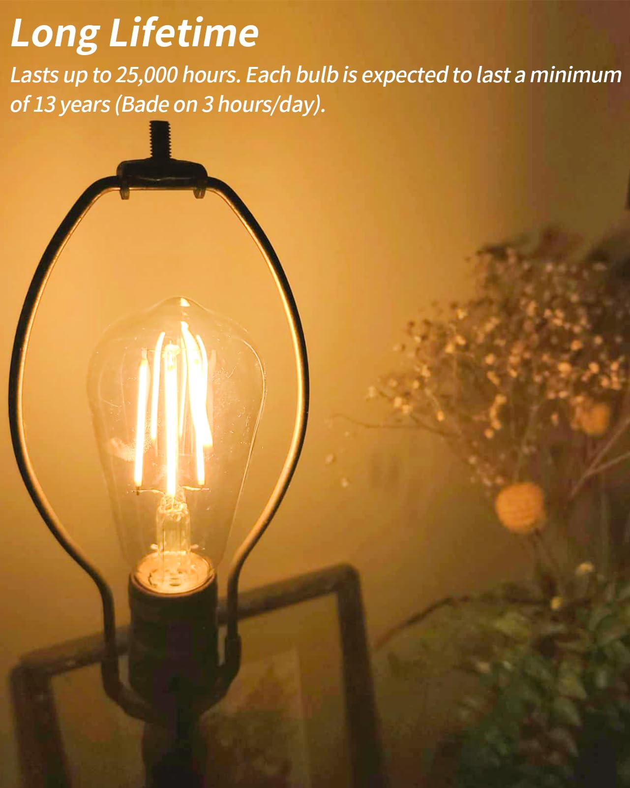 Cylyt E26 Led Bulb 60 Watt Equivalent, Non-Dimmable Vintage Edison Light Bulbs 7W, Ul Listed Decorative Filament Lightbulbs Warm