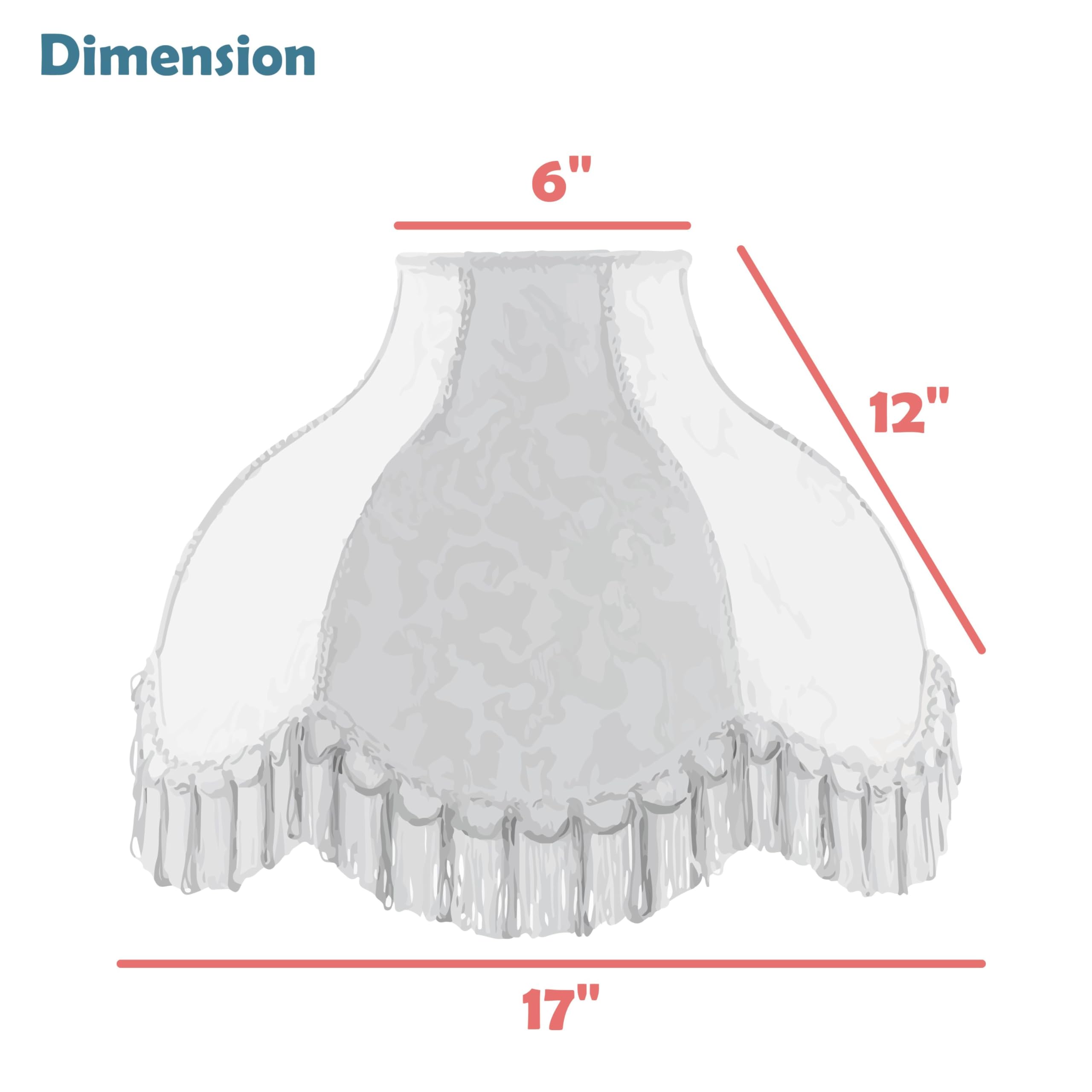 Aspen Creative 30301 17'' Wide (6'' X 17'' X 12'') Transitional Scallop Bell Shape Spider Construction Lamp Shade, Oatmeal