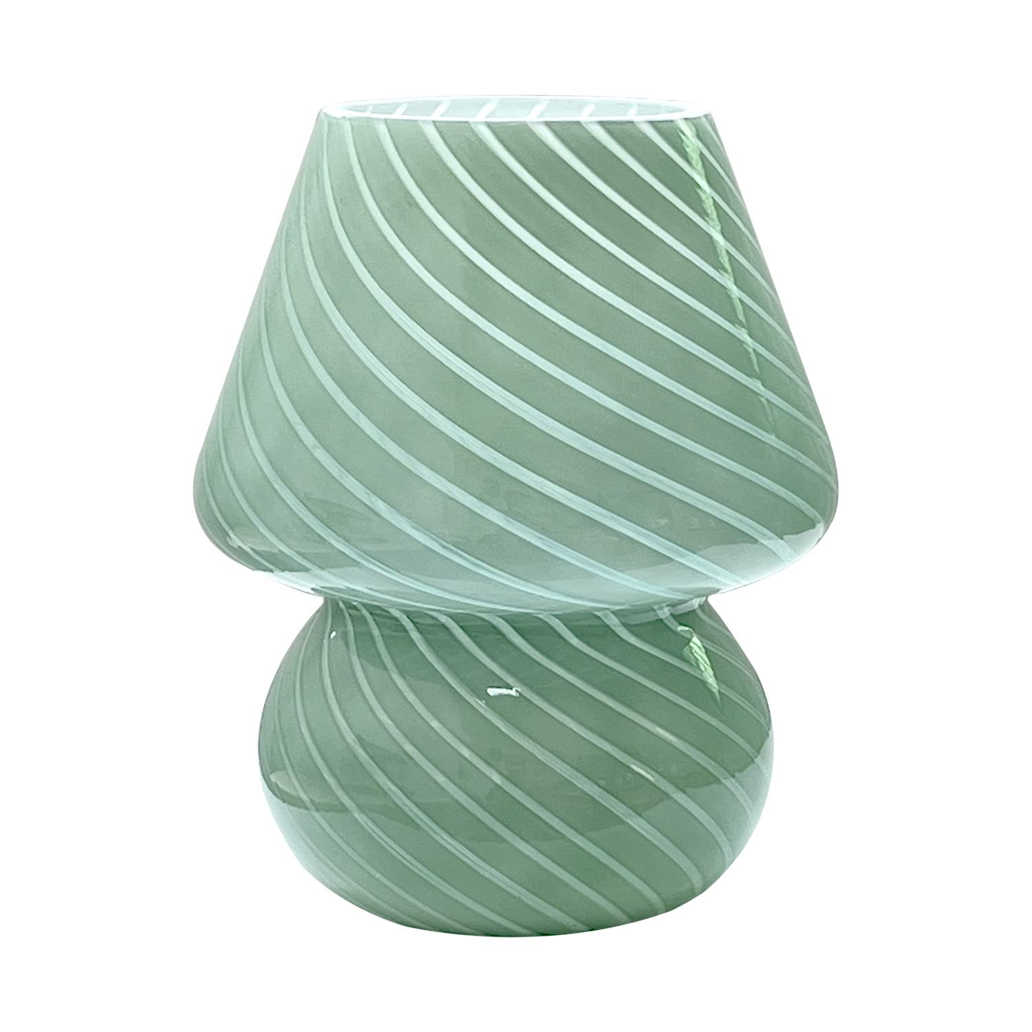 Jonong Bedside Lamp Glass Striped Mushroom Table Lamp With 3 Color Modes Led Small Decorative Table Lamp For Gift Present,Suit F