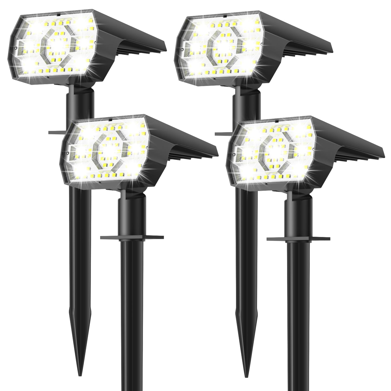 Kaxiida Solar Spot Lights Outdoor Waterproof, 3 Lighting Modes Solar Landscape Lights For Outside, 56Led Solar Powered Lights Du