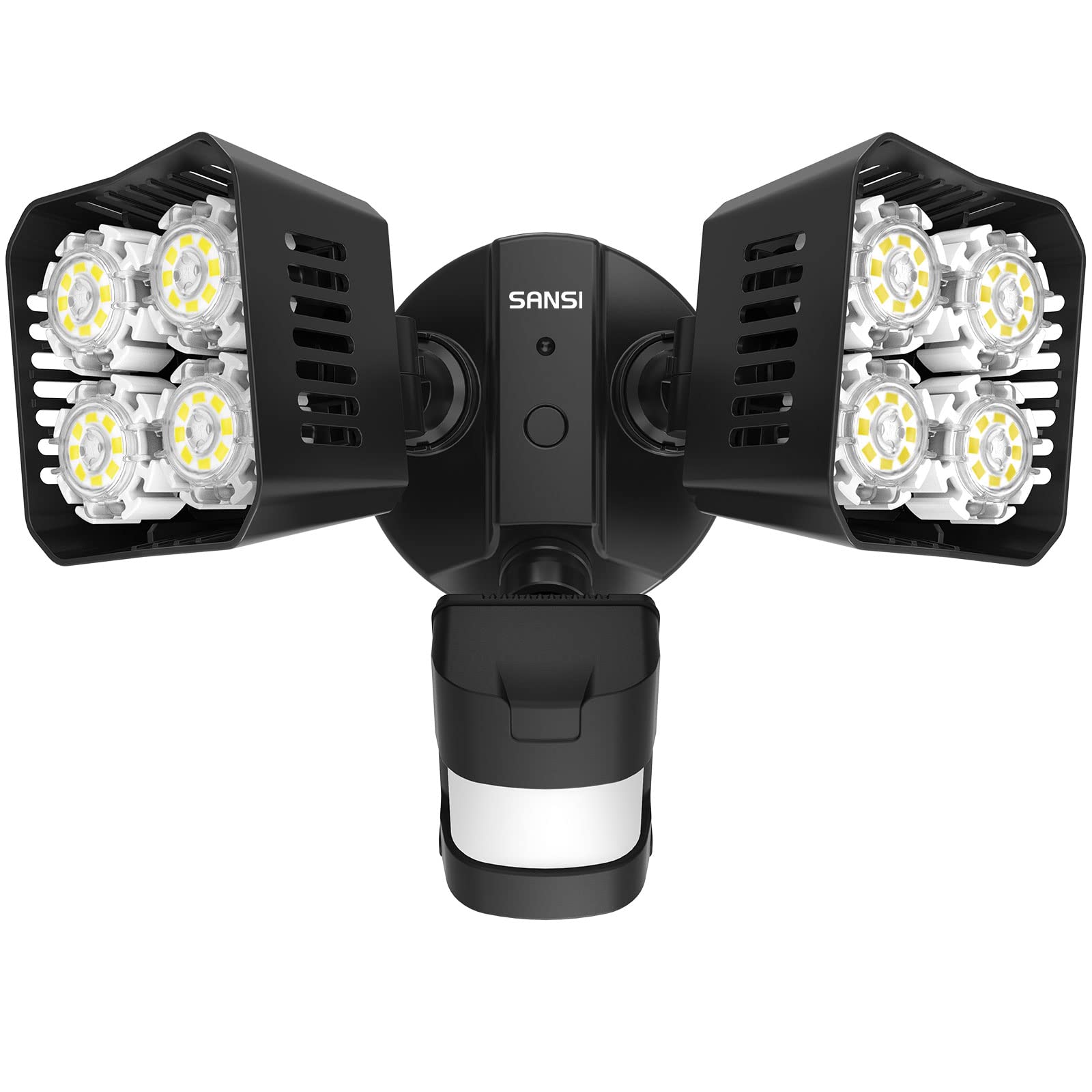 SANSI LED Security Motion Sensor Outdoor Lights 30W 3400lm 5000K Waterproof Black C2440-FW-30W