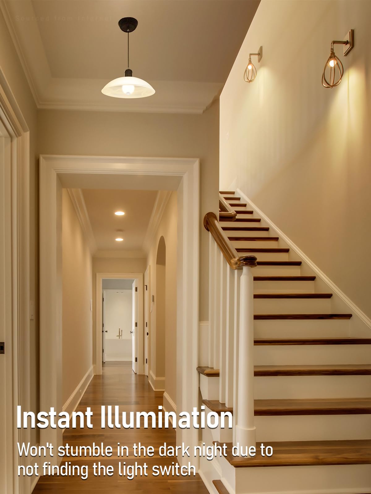 TORCHSTAR LED Motion Sensor Light Bulb, 9W (60W Eqv), 900LM, E26 Base, Warm White (3000K), Pack of 2, Model A