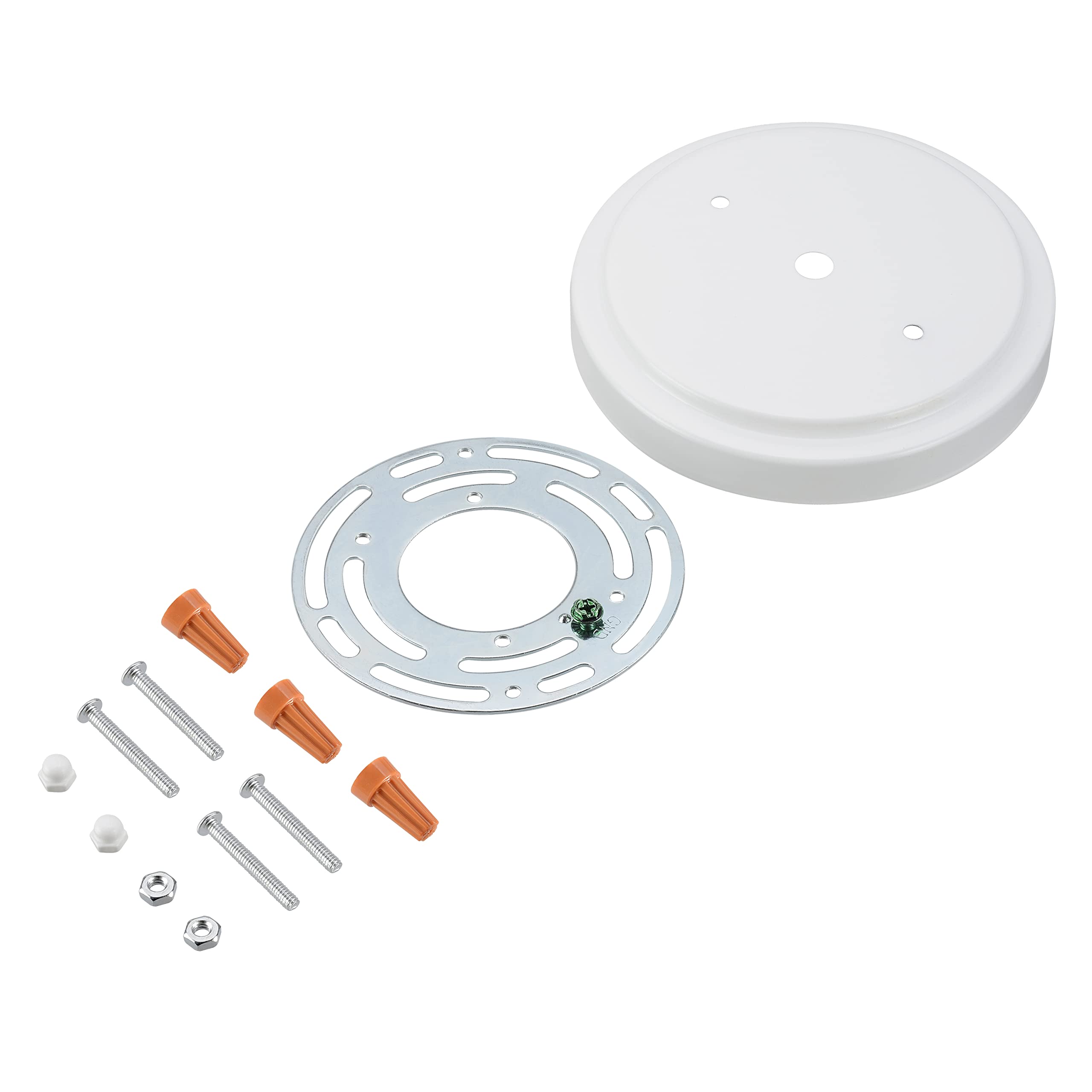 Aspen Creative 21509-21, Transitional Chandelier & Light Fixture Canopy Kit, w/Universal Crossbar, Matte White, 5-1/8 Diameter, 