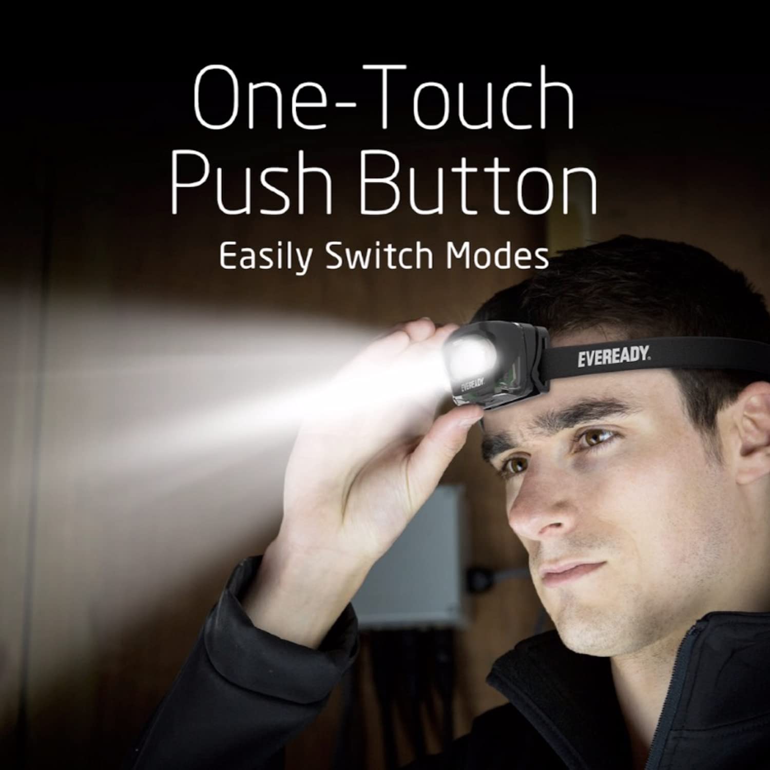 Eveready 300 Lumen Rechargeable Led Headlight, Ipx4 Waterproof, Shatterproof Lens, Black