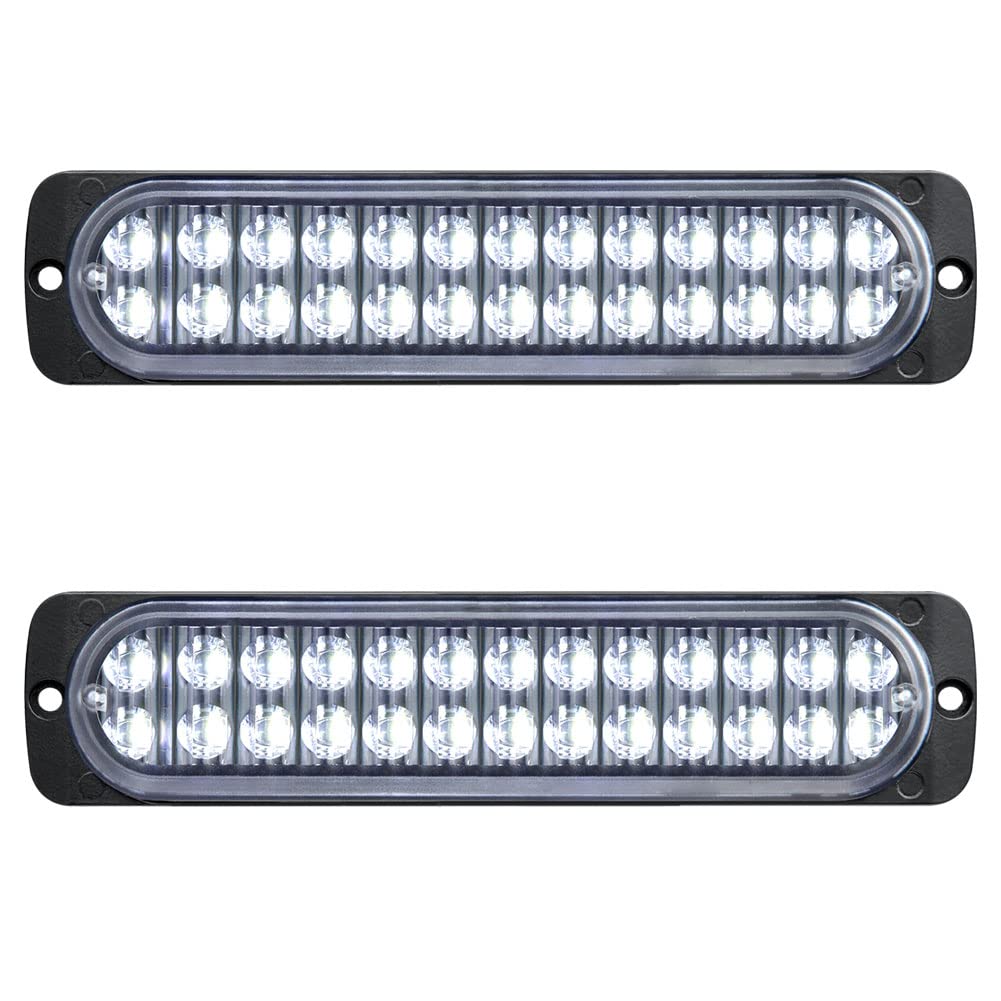 At-Haihan Pack Of 2 Aluminum Housing Clear Lens White Led Reverse Backup Running Trailer Lights 7.5 Inch, Dot Compliant Waterpro