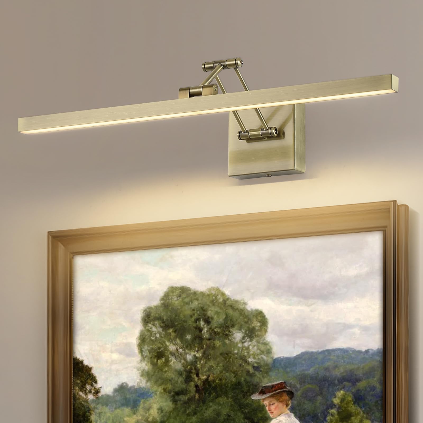 Pasoar Antique Bronze LED Picture Light, 23.6" Dimmable Metal Frame Light, Model 9961-14W-AB-WW-D8
