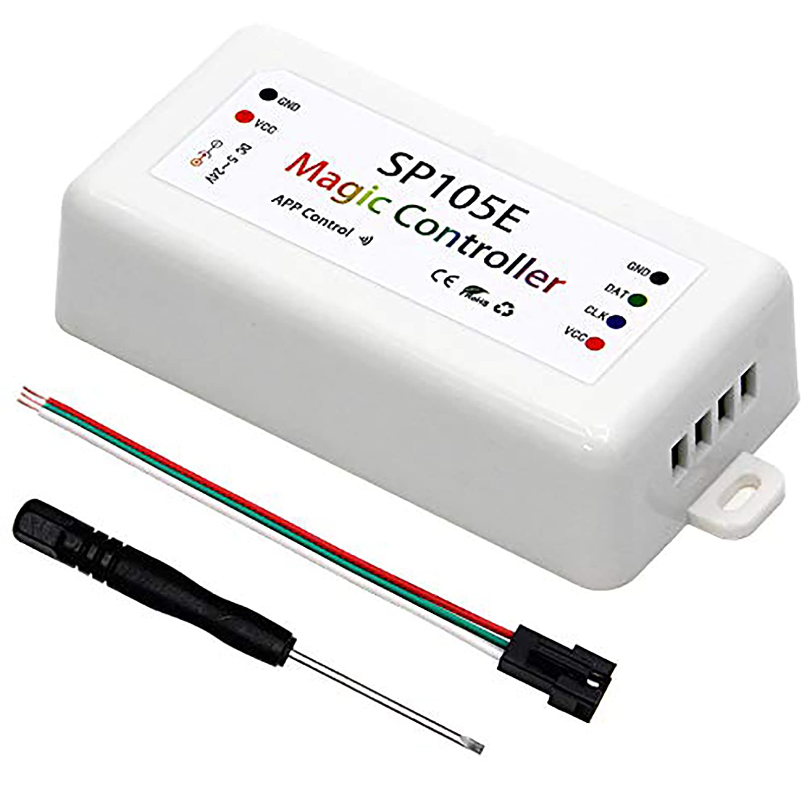 RGBZONE SP105E Bluetooth LED Controller, Smart APP Control, Music Sync for WS2811 WS2812B RGB LED Strips