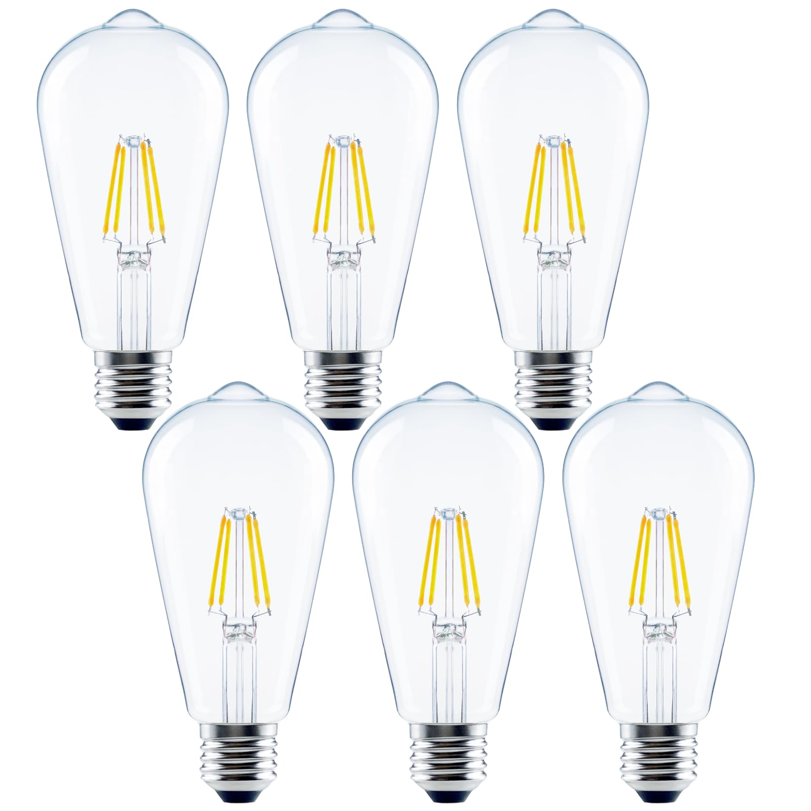 ST19 Edison Light Bulbs 75W Equivalent, Dimmable Vintage LED Light Bulbs, E26 Medium Base, 2700K Soft Warm White, 800 Lumens 90+