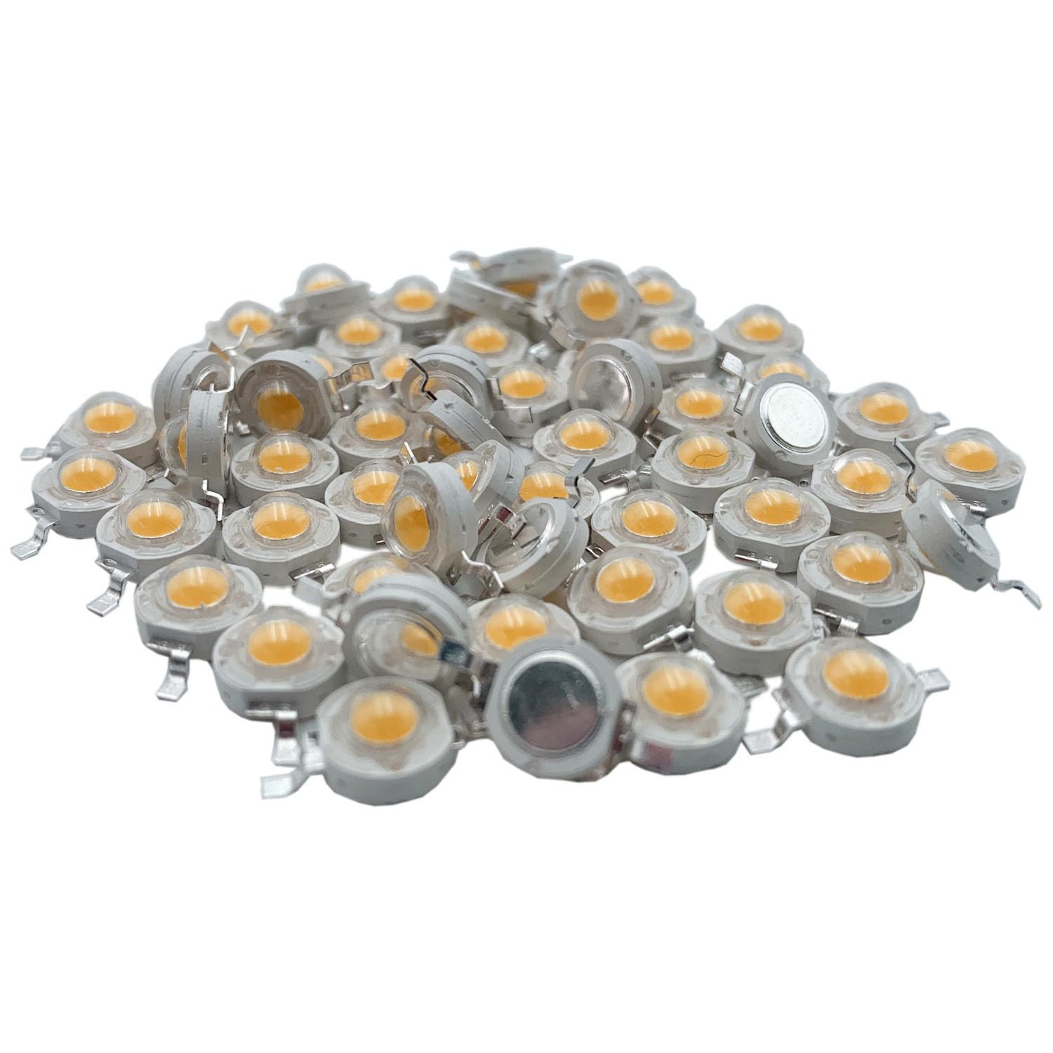 Topxcdz 50 Pcs Led Cob Lamp Chip 3W Warm White Dc 3.2-3.4V Input 600Ma-700Ma 260-280Lm Led Bulb Diode Smd For Diy Led Floodlight