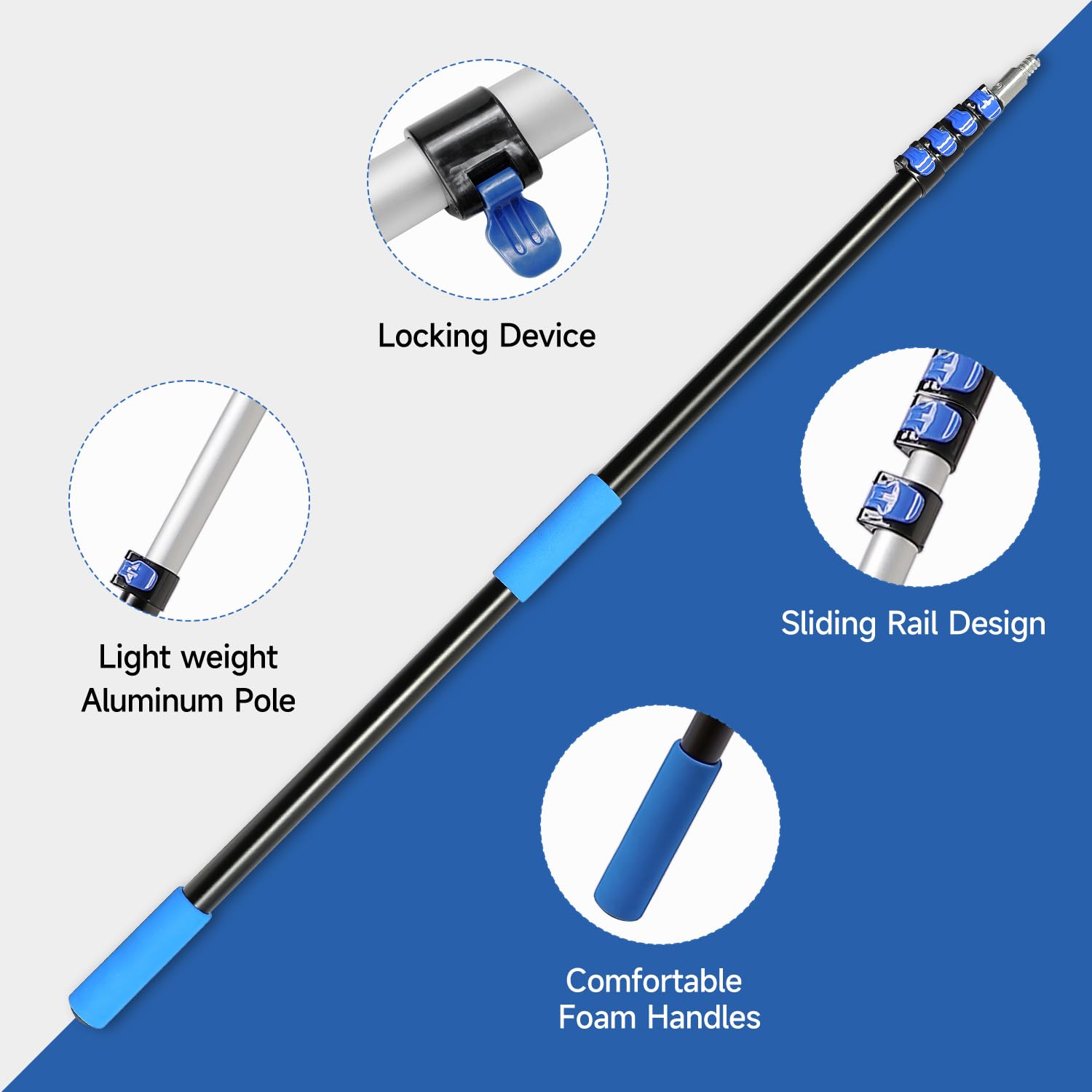 Thmxit 26Ft Telescopic Light Bulb Changer For High Ceilings With Extension Pole, 5-20Ft Light Bulb Extension Pole Changer With B