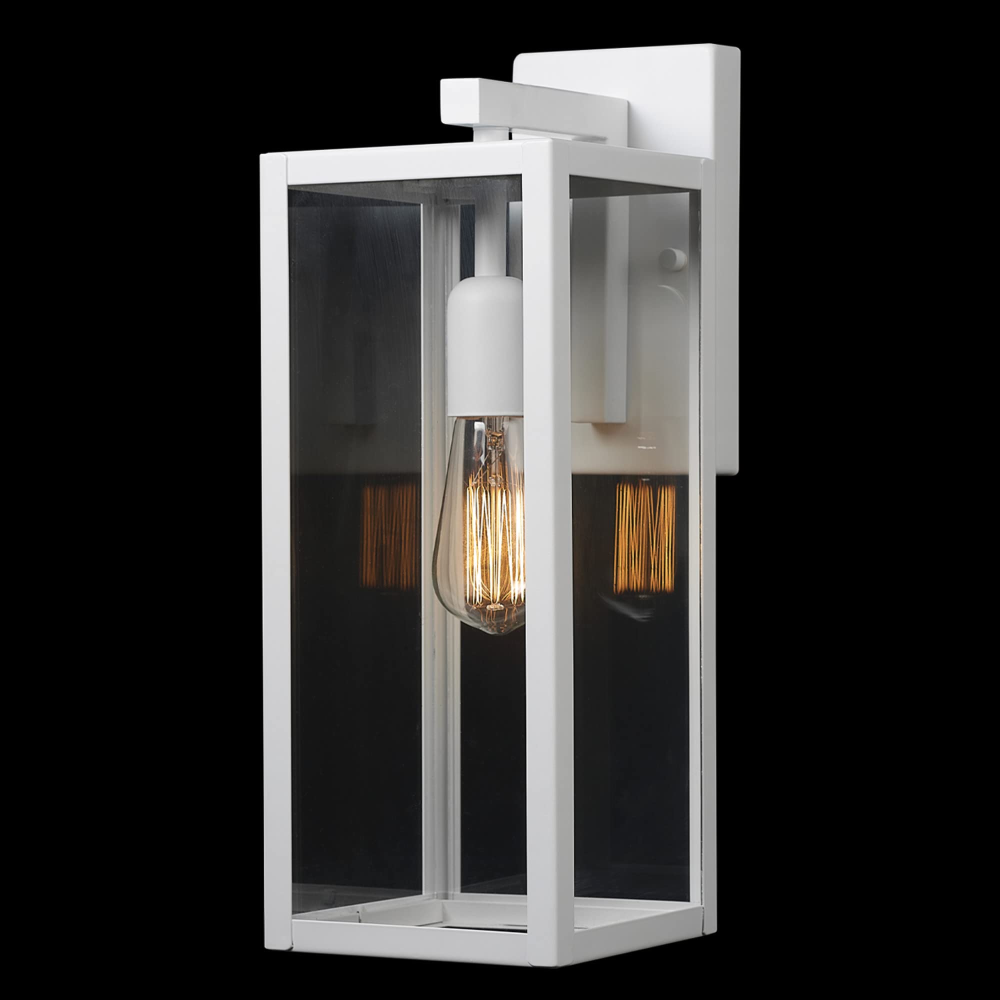 Globe Electric Bowery 1-Light Wall Sconce, Matte White, Clear Glass Shade, Model 44836