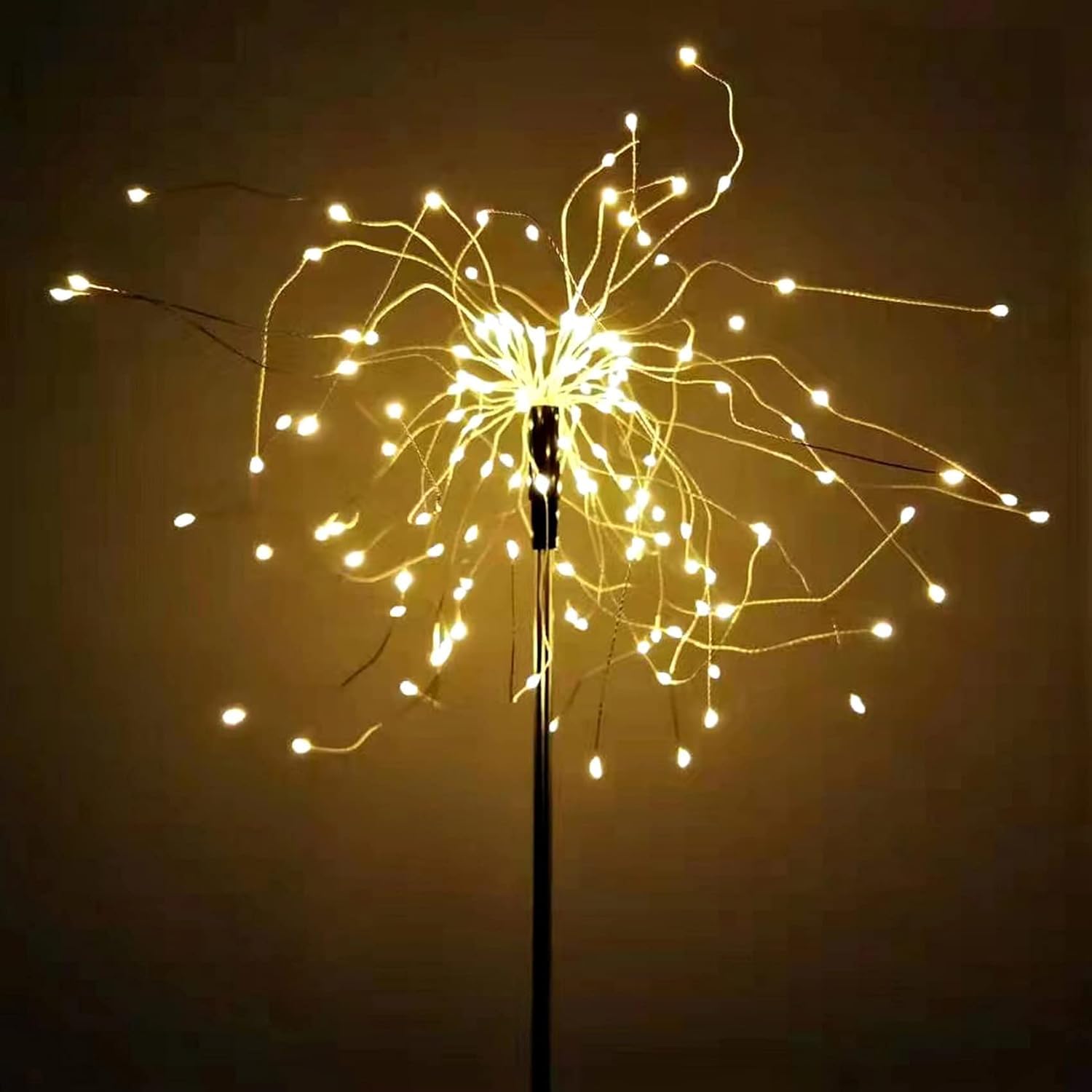 JJGoo Solar Firework Lights, 2 Pack, 150 LEDs, Waterproof, Warm White, Model KM5003B1