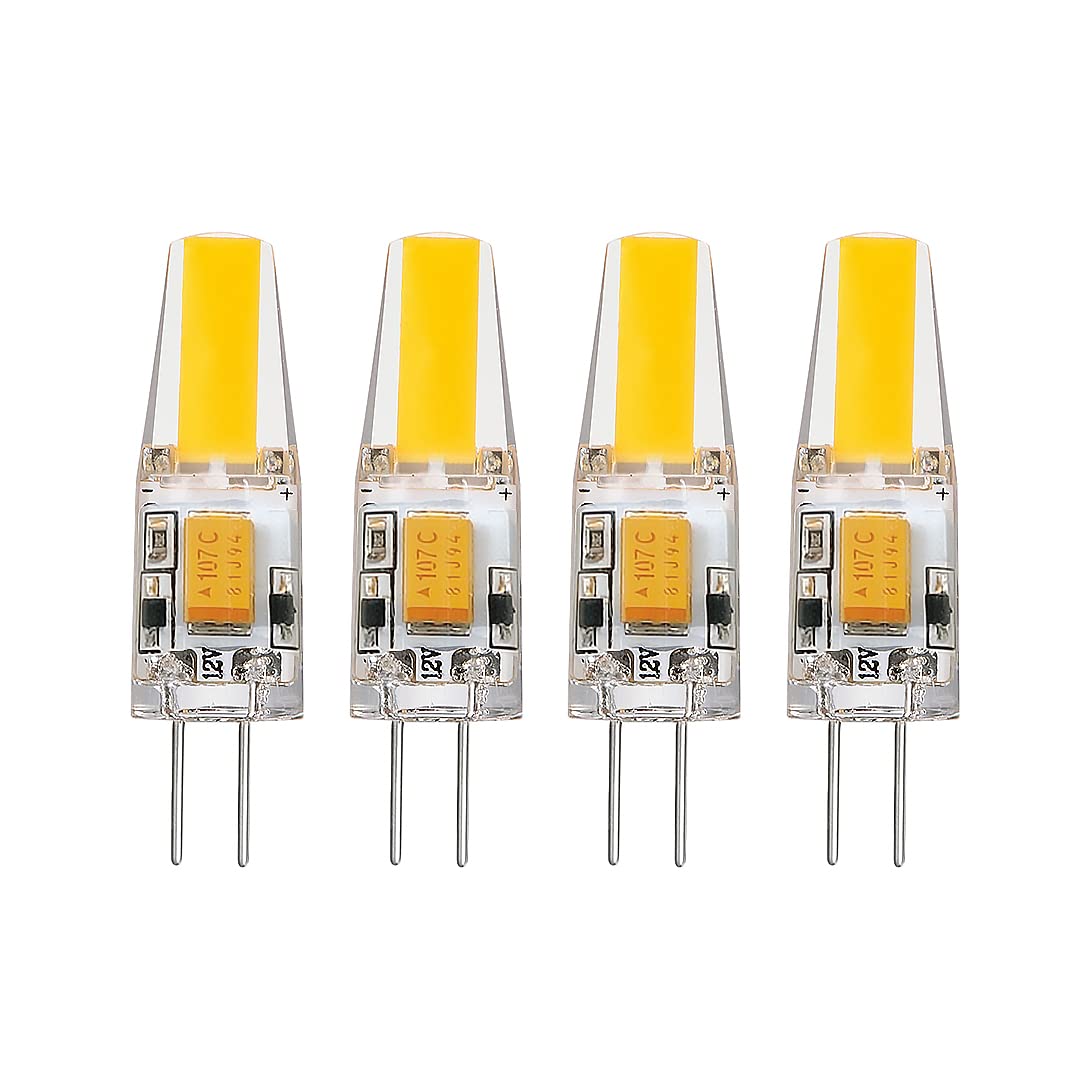 Da Dang Jia 4 Pack G4 Led Bulb D10 X H37Mm, Ac/Dc 12V 1.5W Dimmable 4000K Cool White, Replace 15-30W Halogen Bulbs For Indoor Li