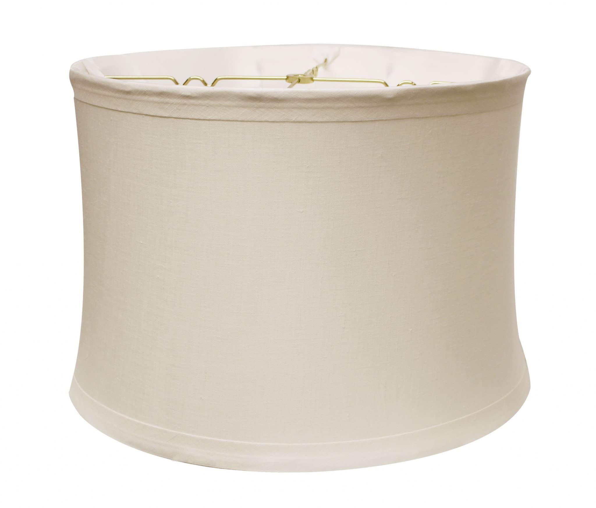HomeRoots Linen Lampshade 19 in. Snow Drum Trimmed Warm White Model 469543