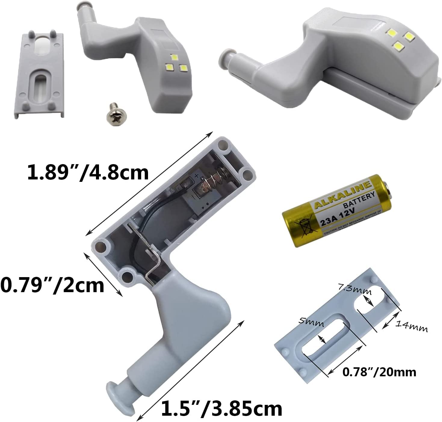 6Pcs Universal Cabinet Cupboard Hinge Led Light For Modern Kitchen Home Lamp-Warm White With Battery