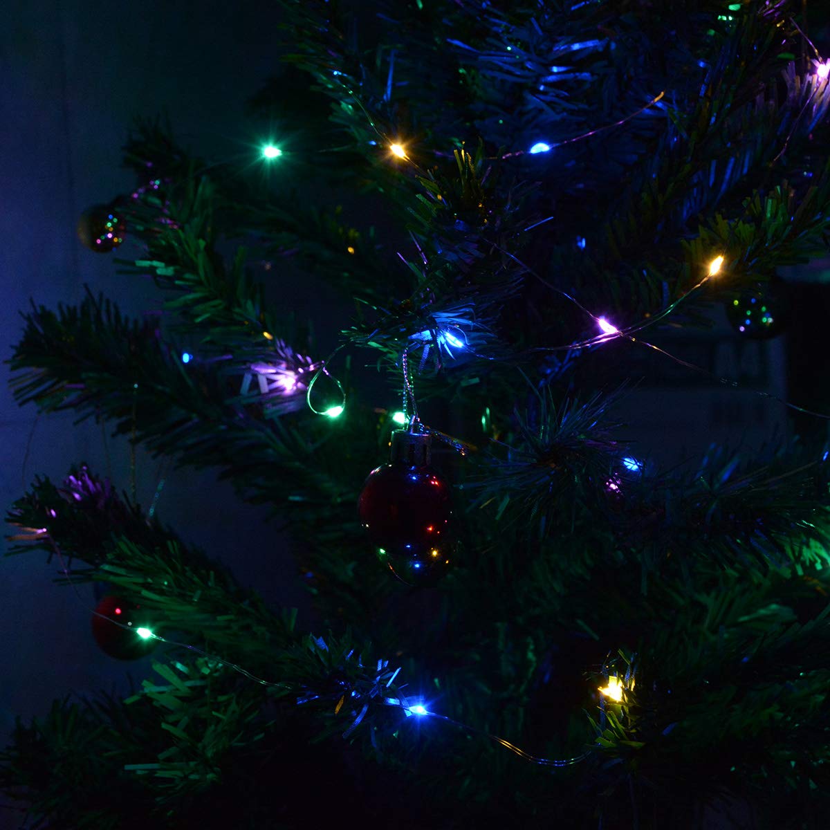 Abkshine 4-Pack 50 Leds Multicolored Christmas Fairy Lights, Battery Operated Mini Led String Lights For Bedroom/Christmas/Parties/Wedding(Set Of 4, Multi-Color)