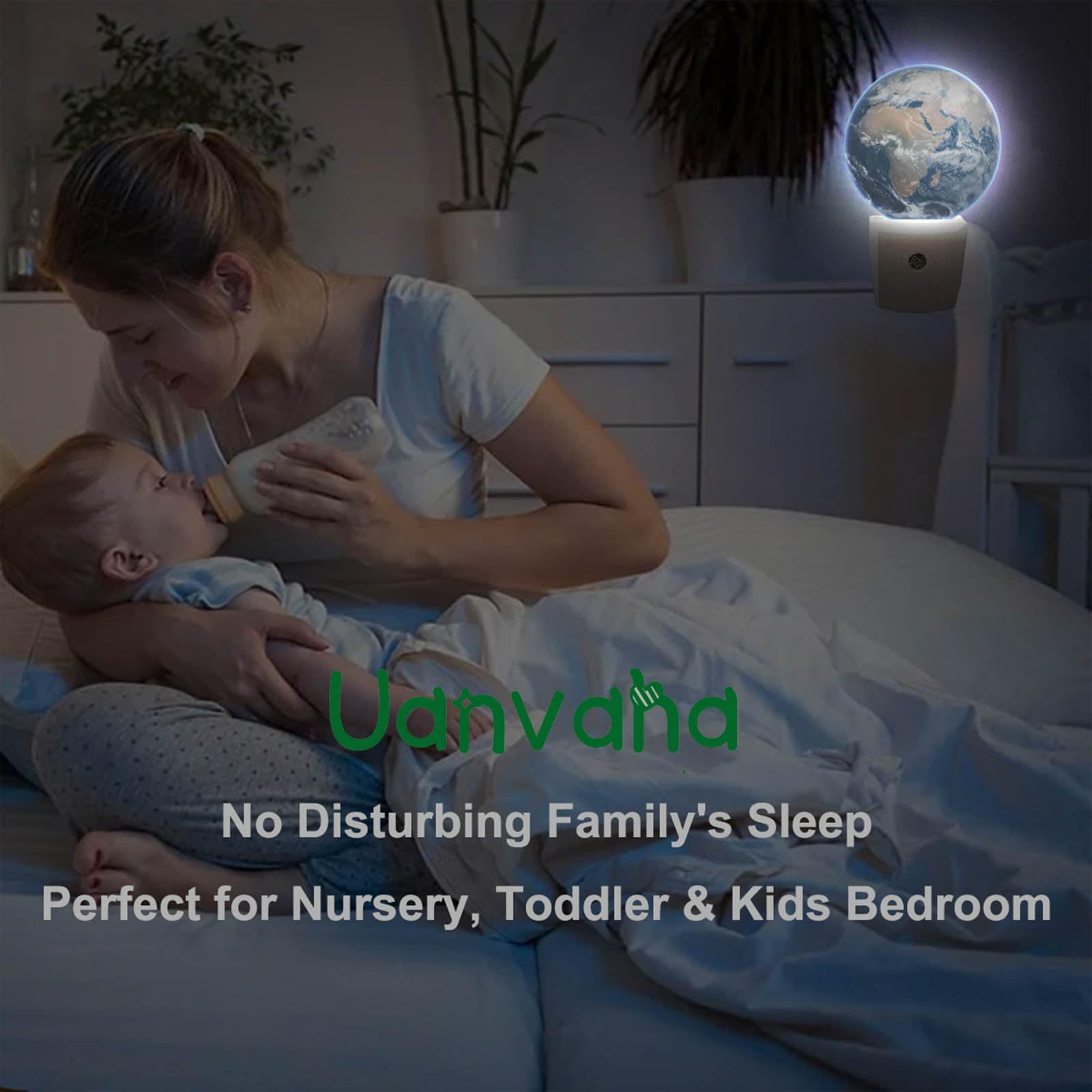 Uanvaha Planet Night Lamp Earth With Continents Oceans Plug In Night Lights Auto Led Lamp Energy Saving Round Lights For Boys Gi