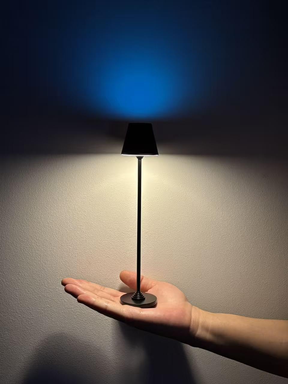 Timjorman RGB Palm-Sized Cordless Table Lamp  Rechargeable Touch Metal Bedside Lamp  3 Brightness 3000K Warm Light  Small Table Lamp for Bedroom  Restaurant  Patio  Camping (Black 1 Pack)