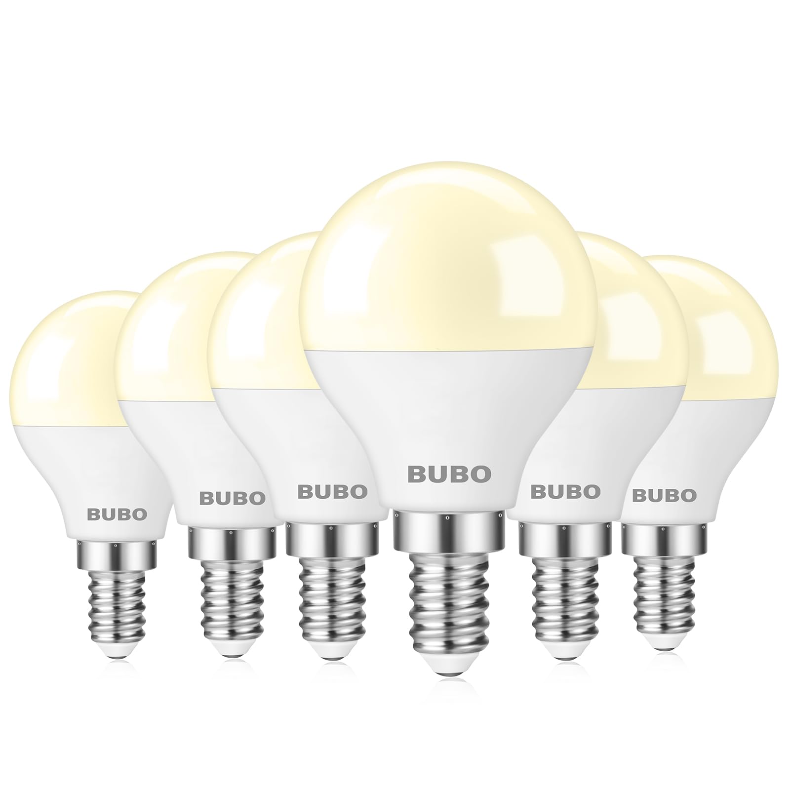 BUBO LED Bulb A15 Candelabra Base 60W Soft White 2700K 5.5W 650LM Non-Dimmable 6 Pack