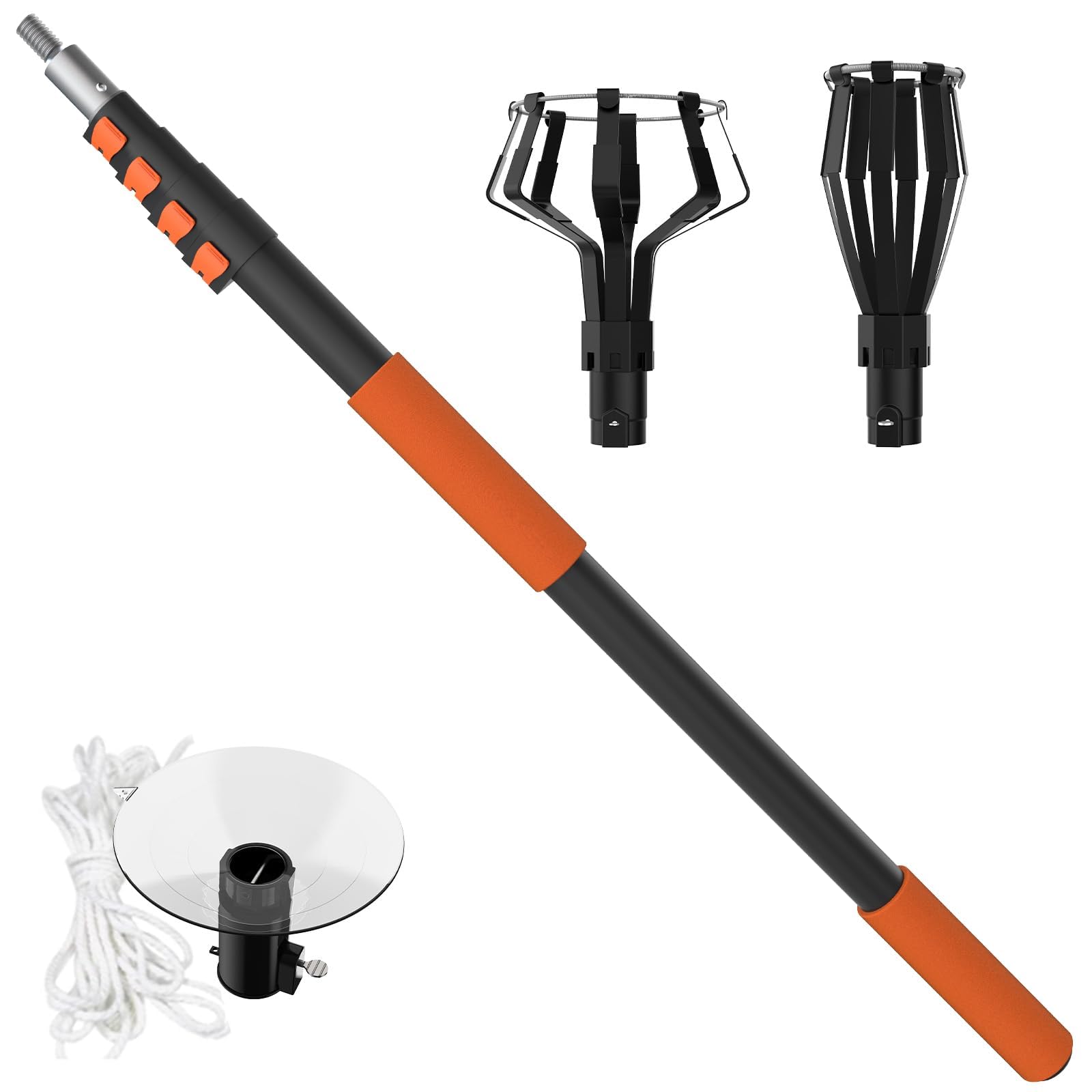 Buyplus 18FT Reach Light Bulb Changer with 12FT Telescopic Pole, Aluminum, for High Ceilings and Recessed Lights