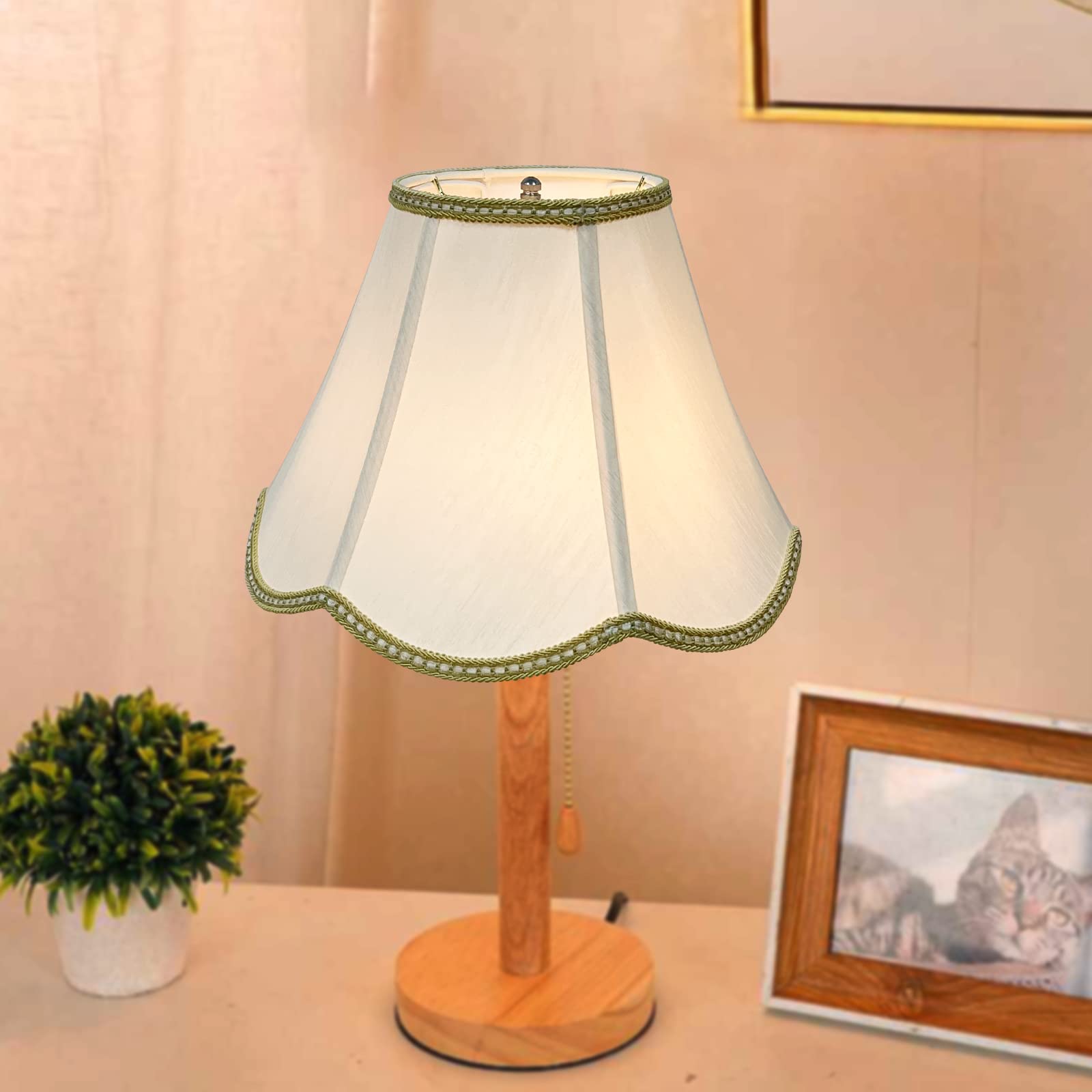 Tootoo Star Small Bell Shaped Lampshade, 6 X 13 X 9.25, Handmade Beige Fabric, Model Sx0214Mh