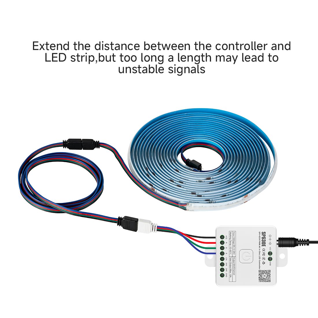 Btf-Lighting 5 Pack 22Awg 4 Pin Jst Male To Female Plug Led Connector 1.64Ft/0.5M Extension Cable For Fcob Smd Rgb Led Strip Lights Solderless Controller Wire