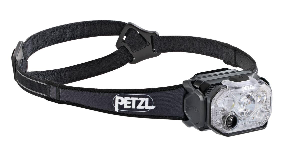PETZL Swift RL Classic Headlamp - Lightweight & Rechargeable 1200 Lumen Headlamp - Black