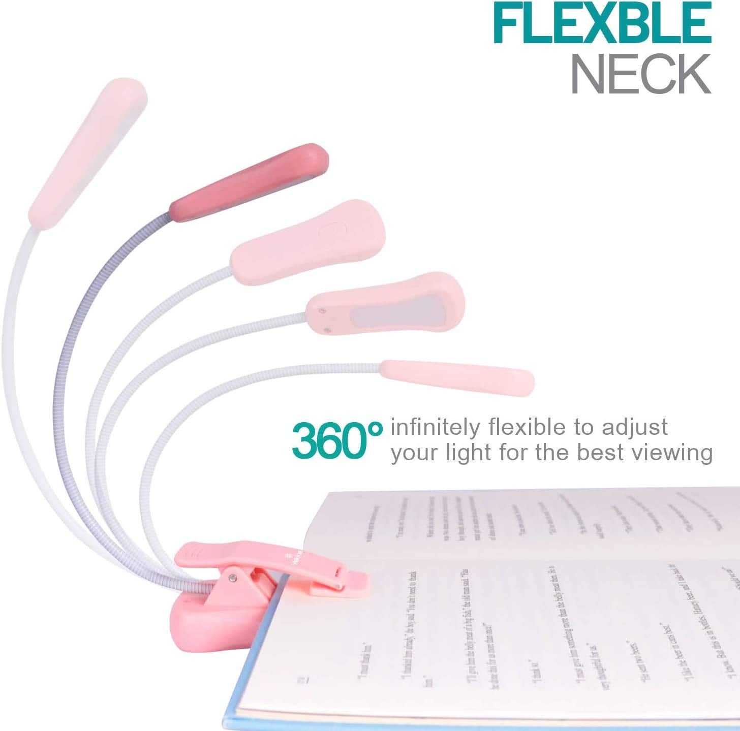 Vekkia Rechargeable-Book-Light-For-Reading-In-Bed, 3000K Warm 6 Led 3 Brightness Lamp