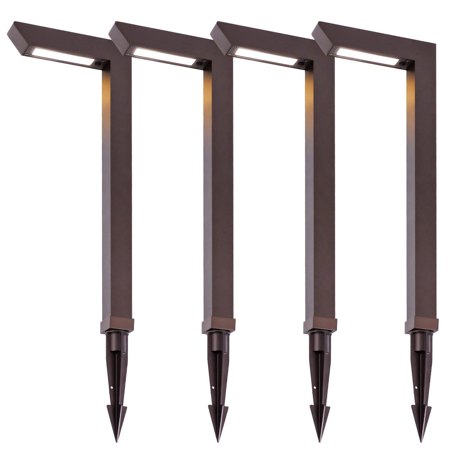 Energetic Low Voltage Led Landscape Light  Brown Aluminum Pathway Lighting  4Pcs