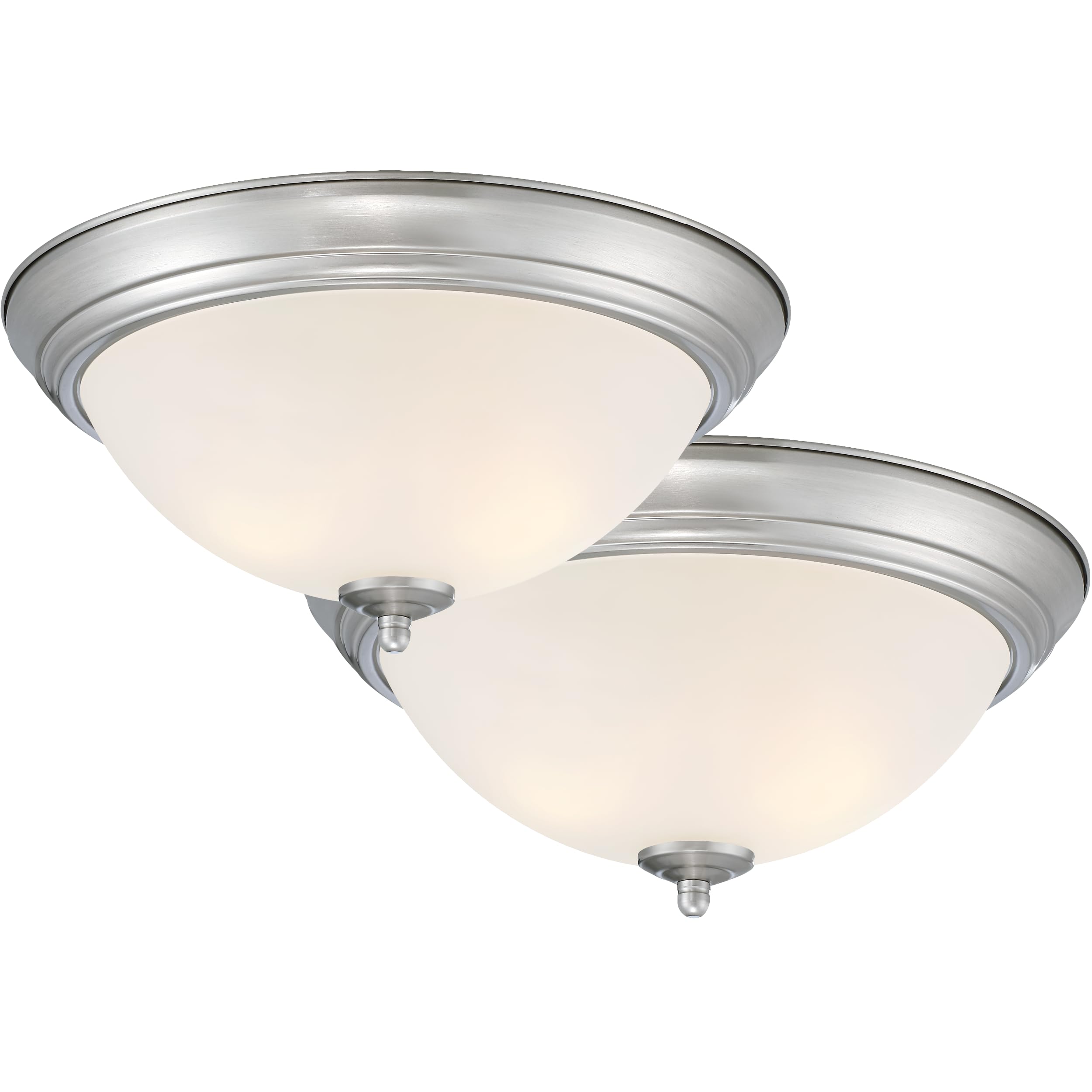 Designers Fountain Flush Mount Ceiling Light, 2-Pack, 13 Inch Led Frosted Glass Lighting Fixture For Kitchen, Bedroom, Bathroom,