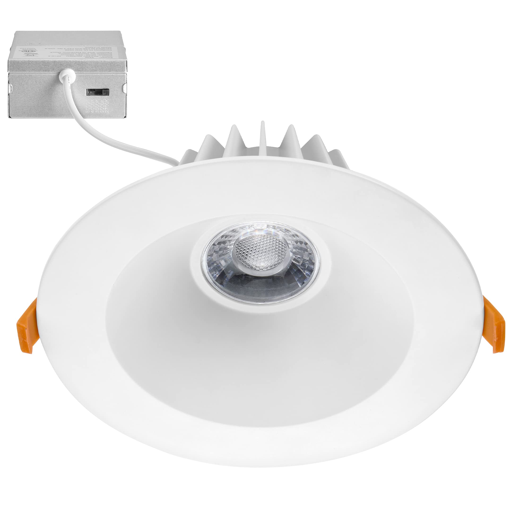 Maxxima 6 in. Ultra-Thin Recessed Anti-Glare LED Downlight, Canless IC Rated, 1300 Lumens, 5 Color Temperature Selectable 2700K/